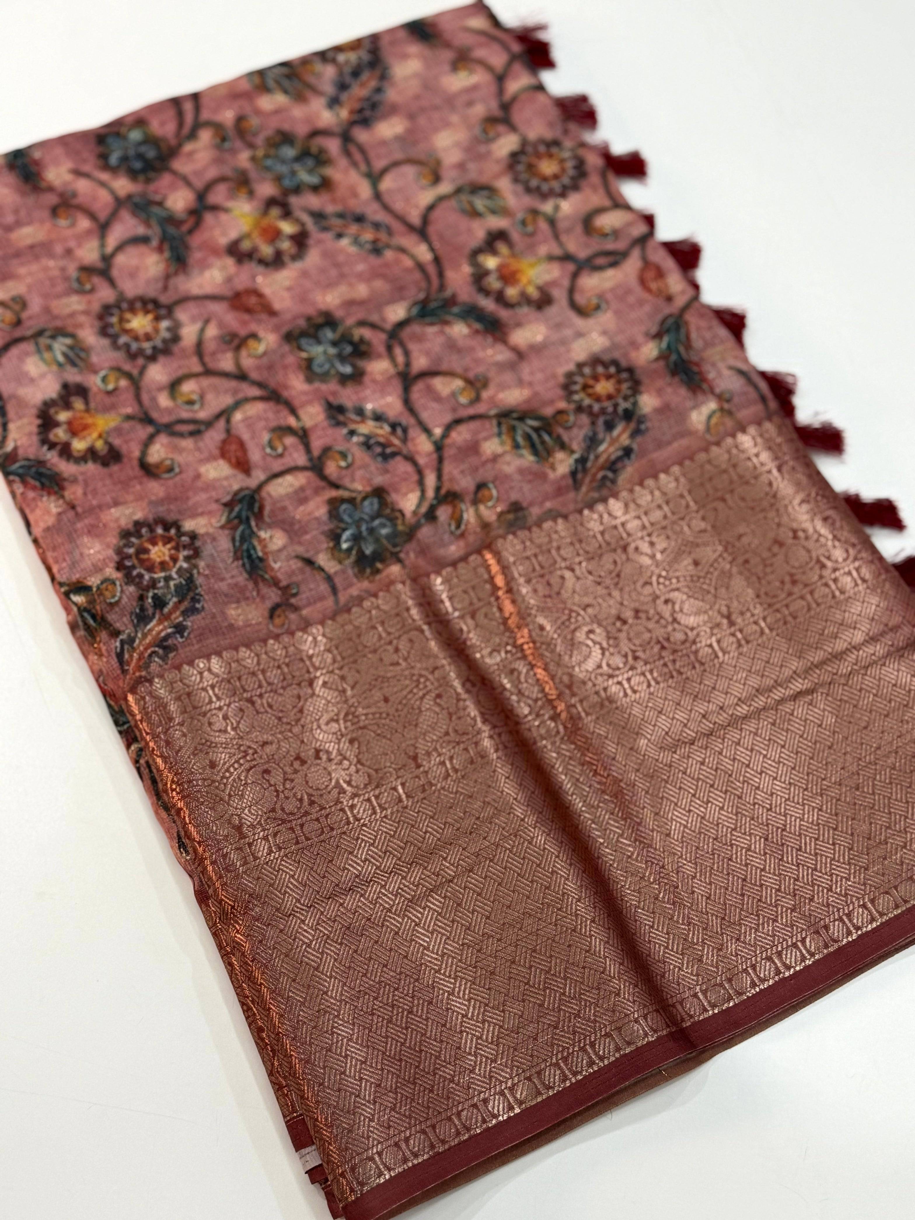 Vibrant Kalamkari Kota Doriya Saree