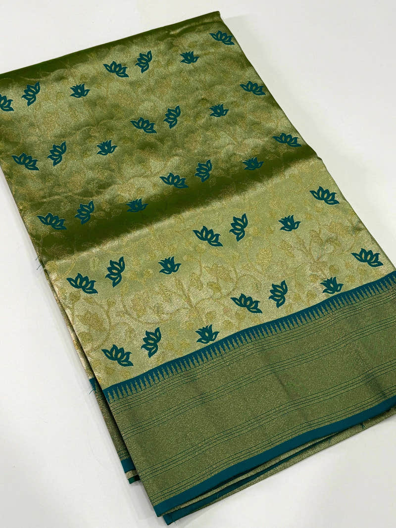 Exclusive Pista Kanjivaram Pattu Saree