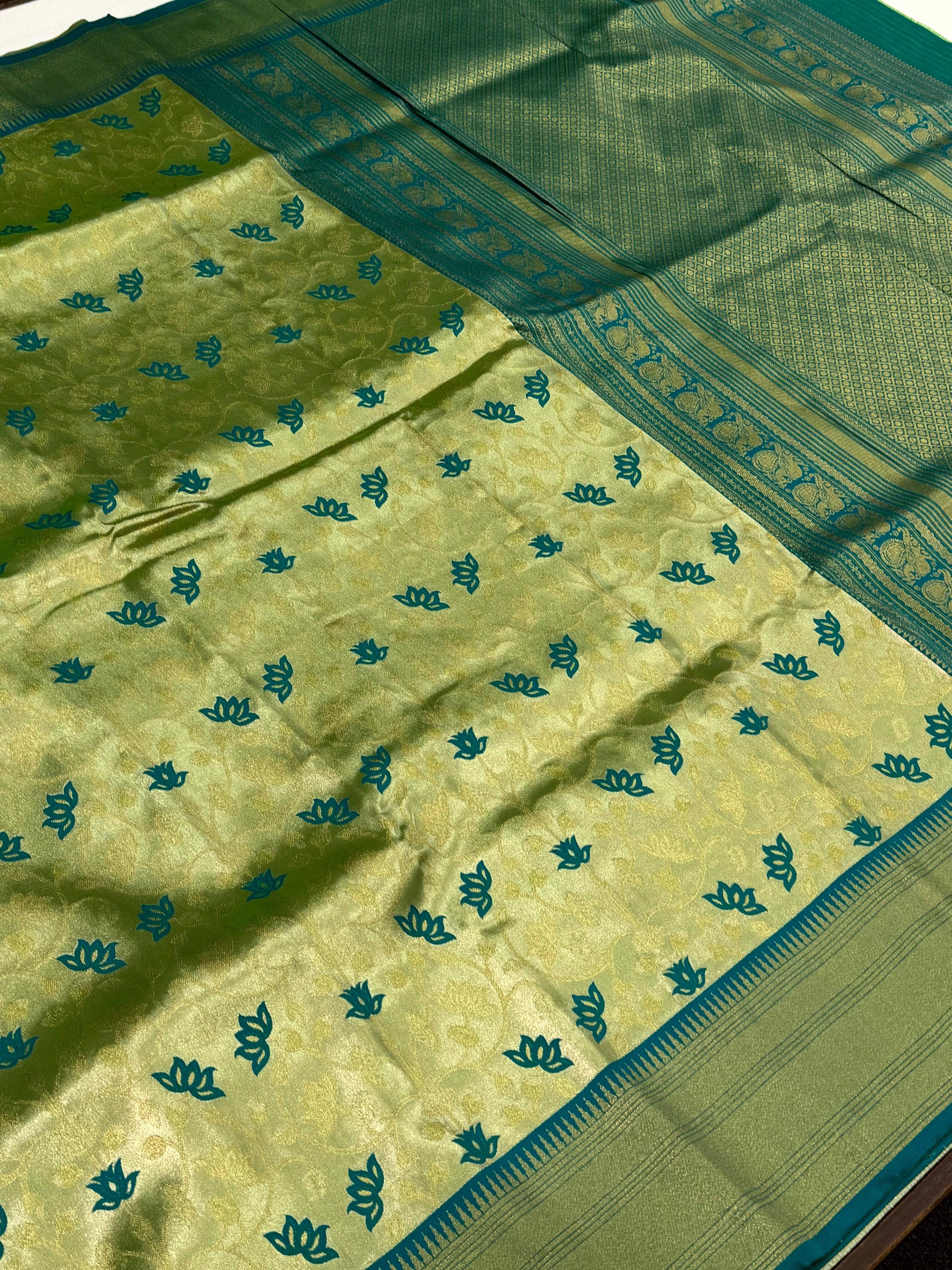 Exclusive Pista Kanjivaram Pattu Saree