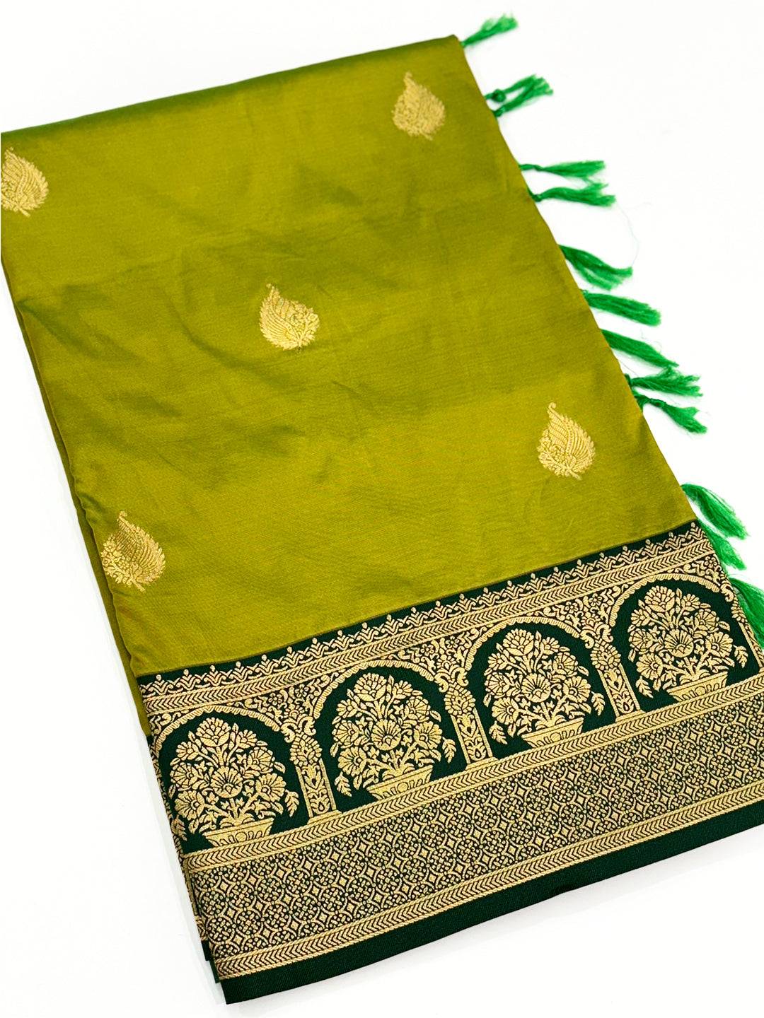 Graceful Soft Silk Swan Motif Saree