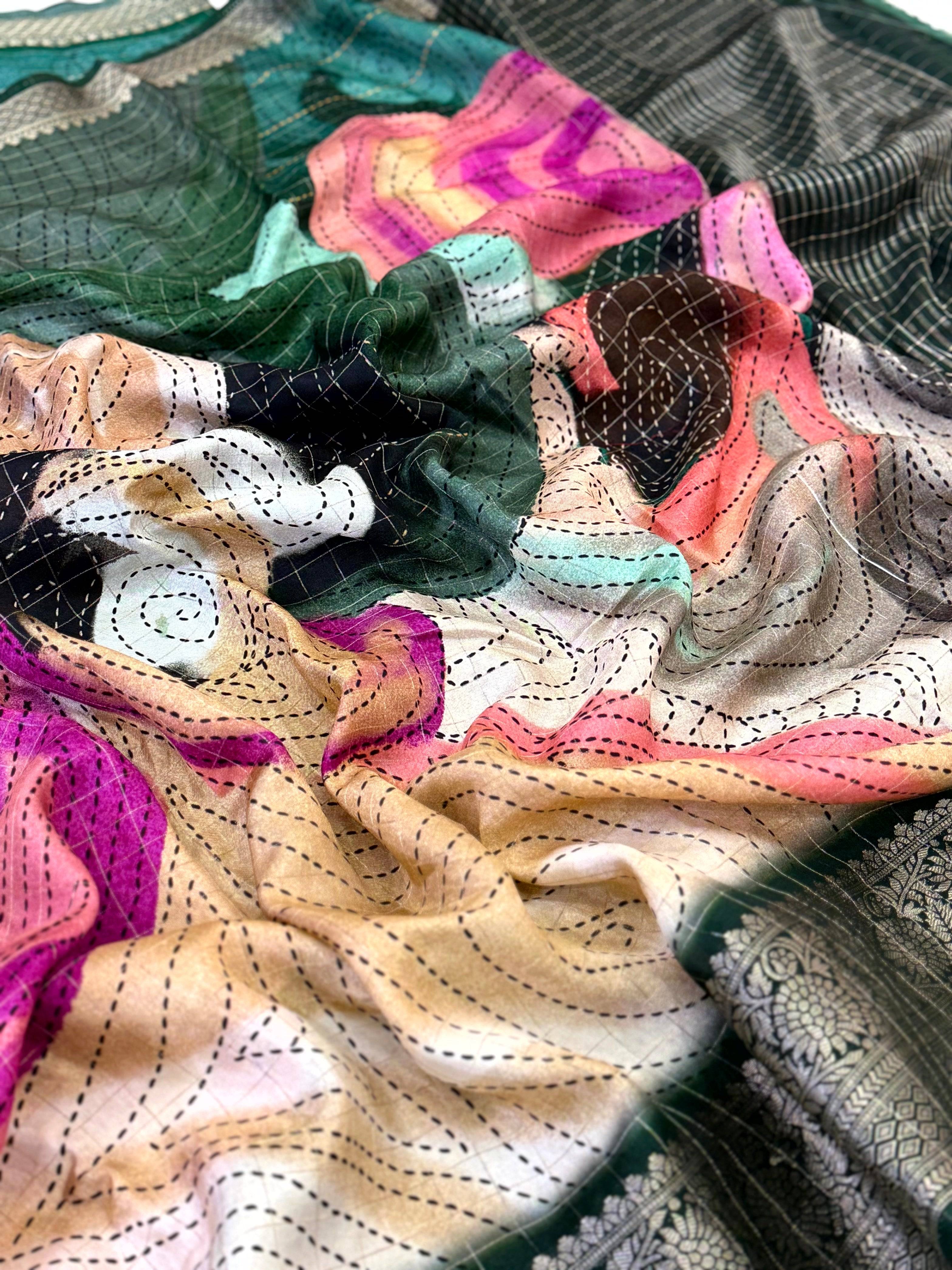 Opulent Pure Viscose Dola Check Saree