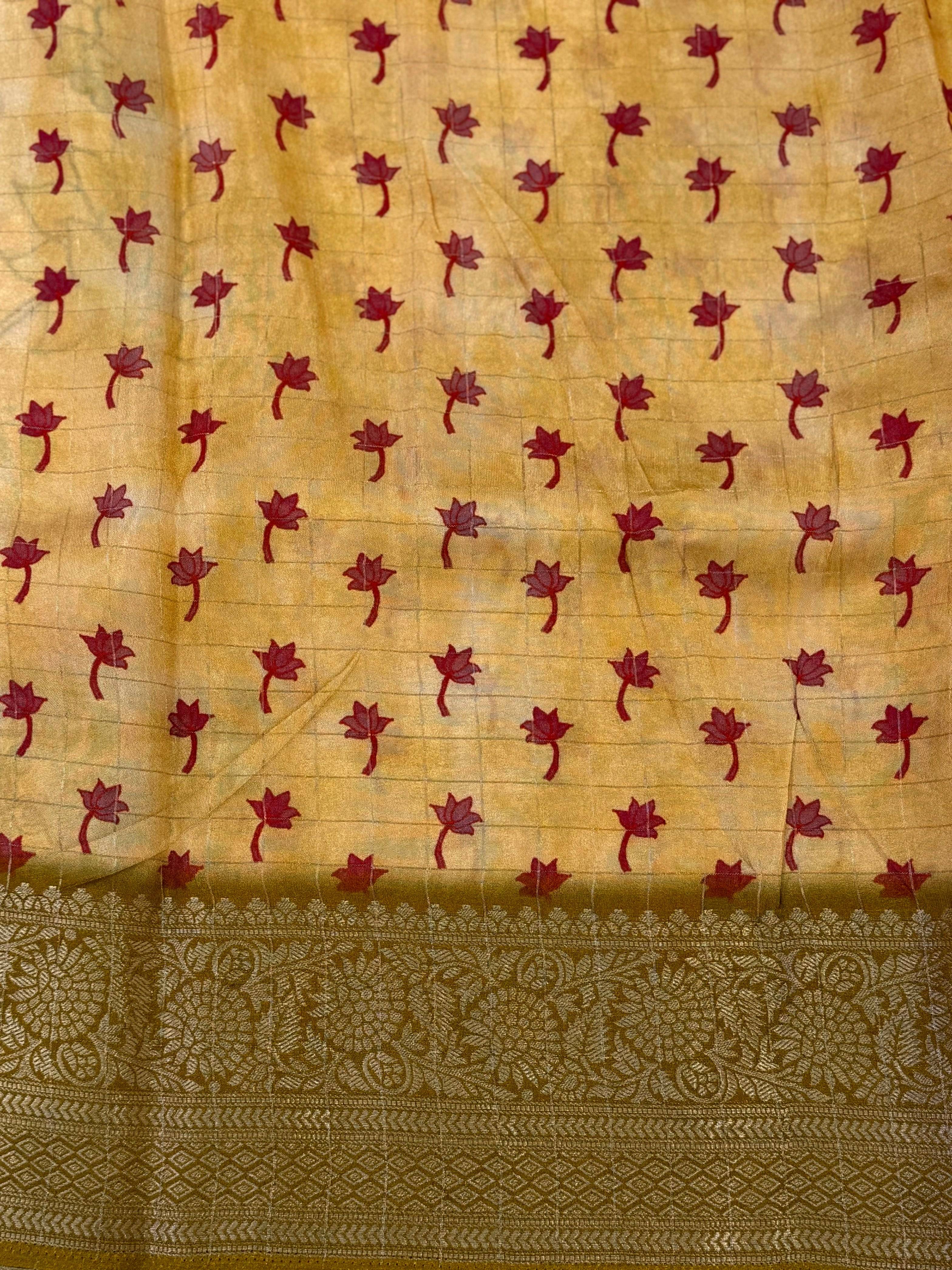 Majestic Pure Viscose Dola Check Saree