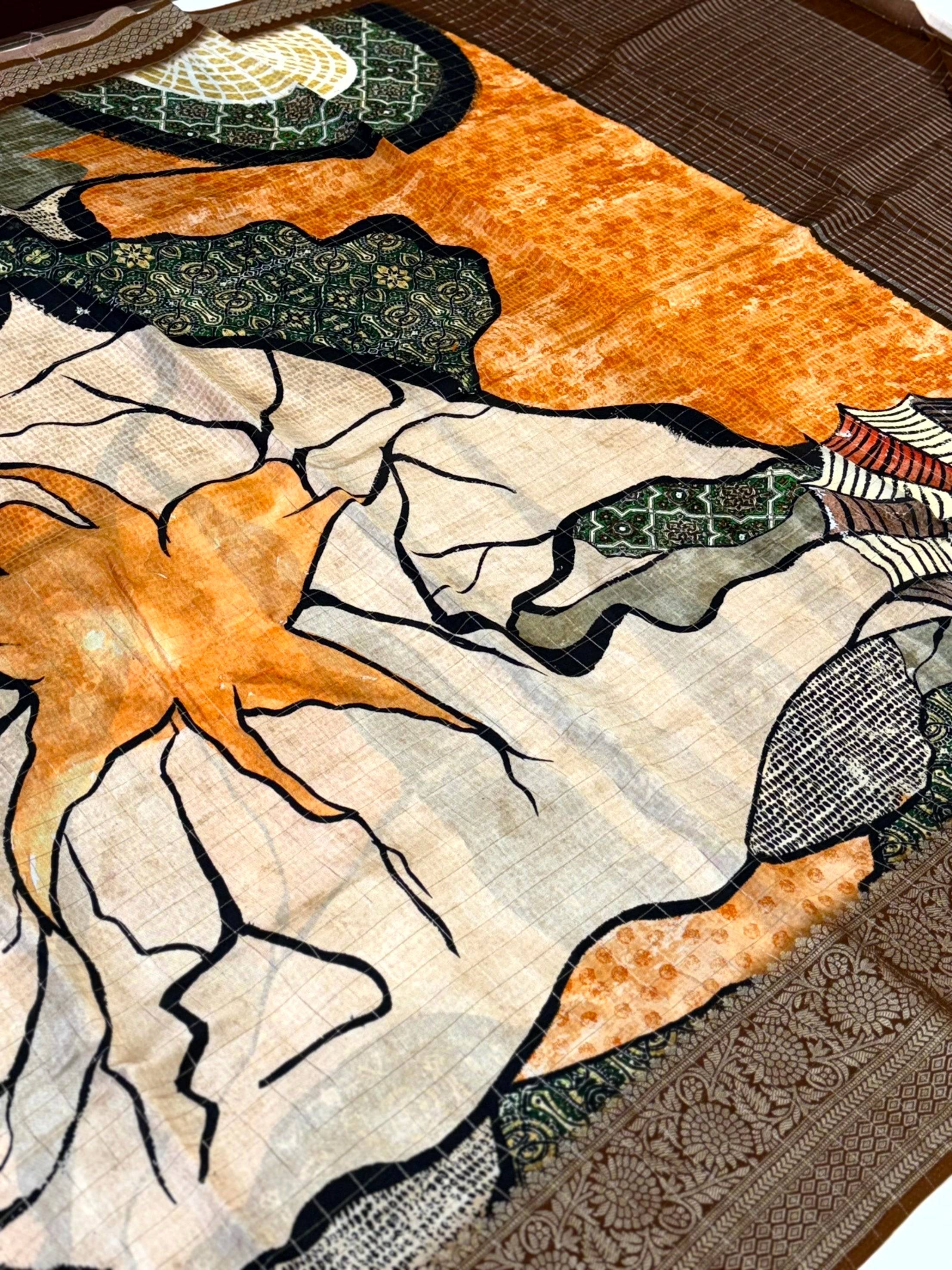 Tradition Pure Viscose Dola Check Saree