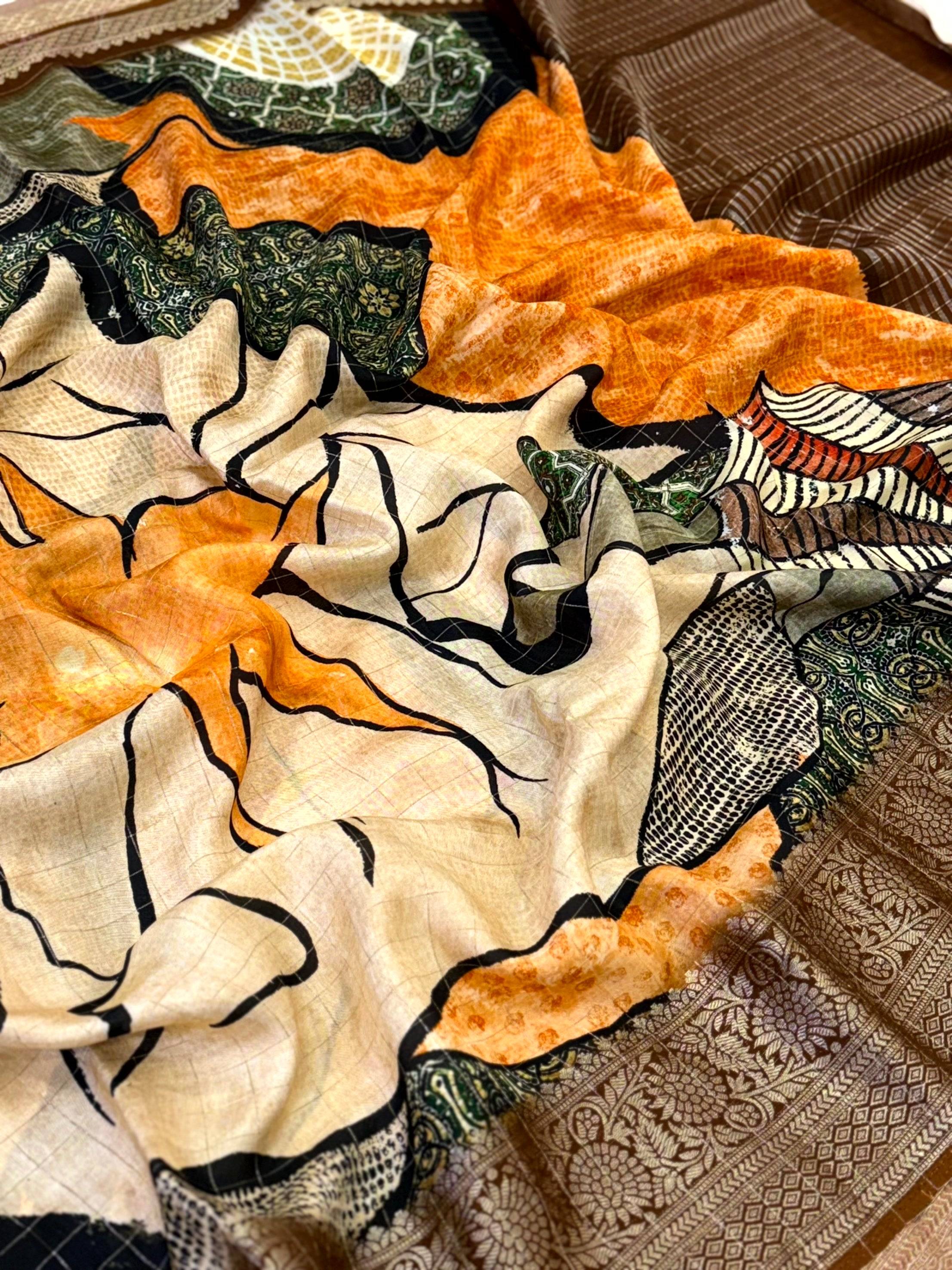 Tradition Pure Viscose Dola Check Saree