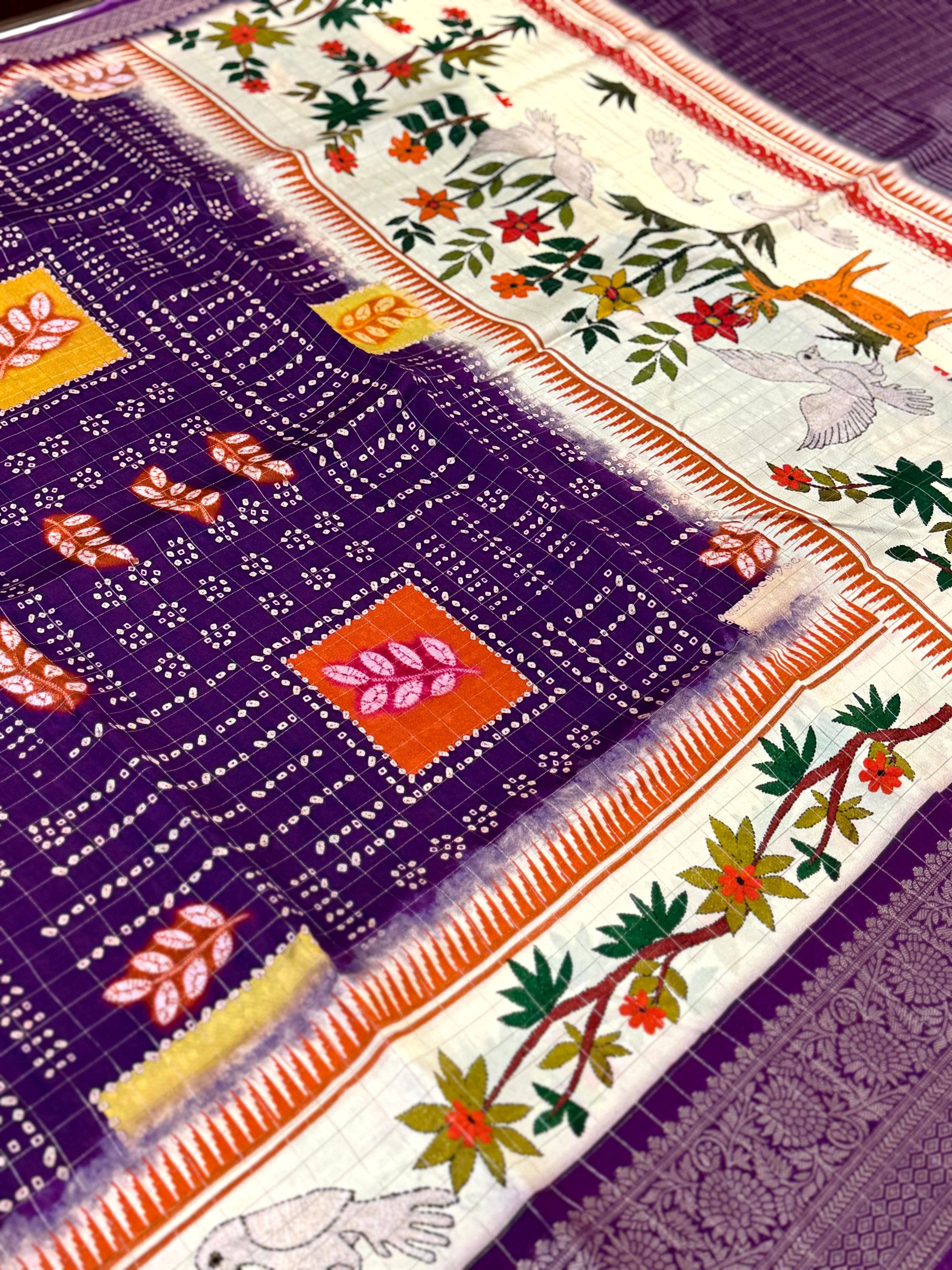 Radiant Pure Viscose Dola Check Saree