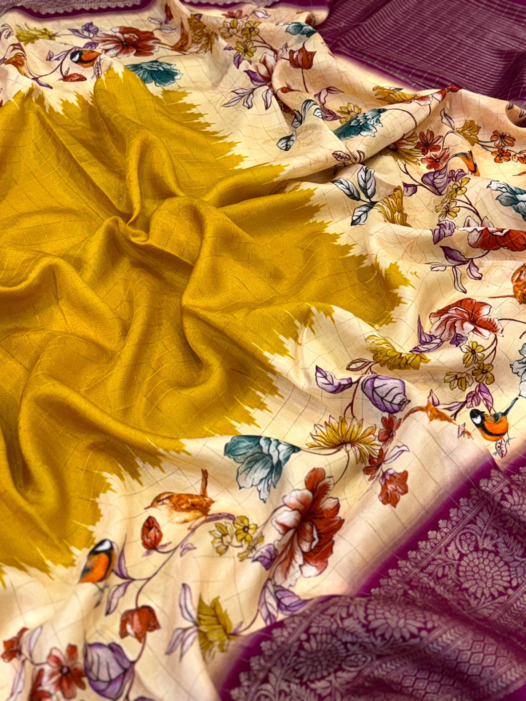 Vibrant Pure Viscose Dola Check Saree