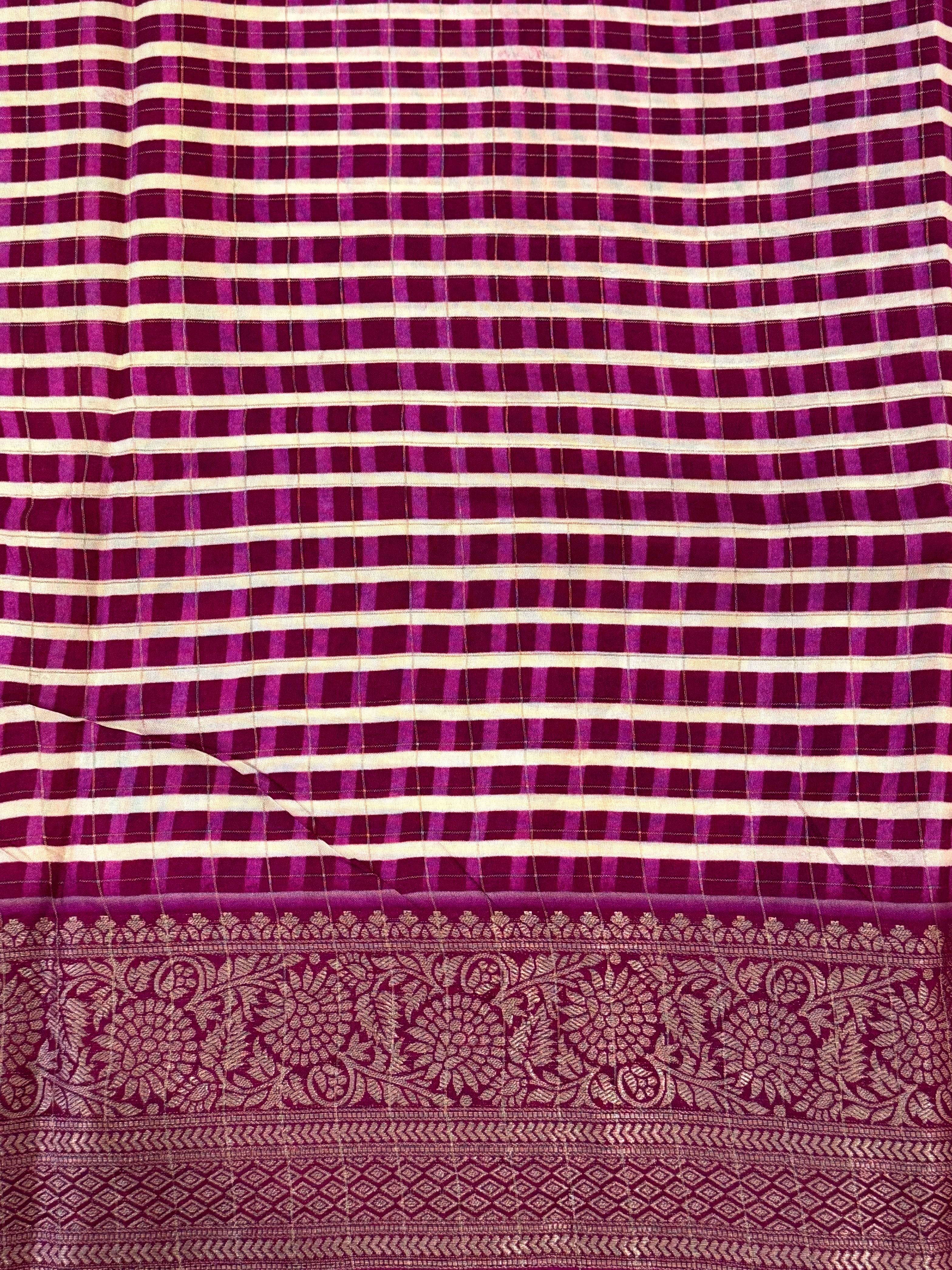 Vibrant Pure Viscose Dola Check Saree