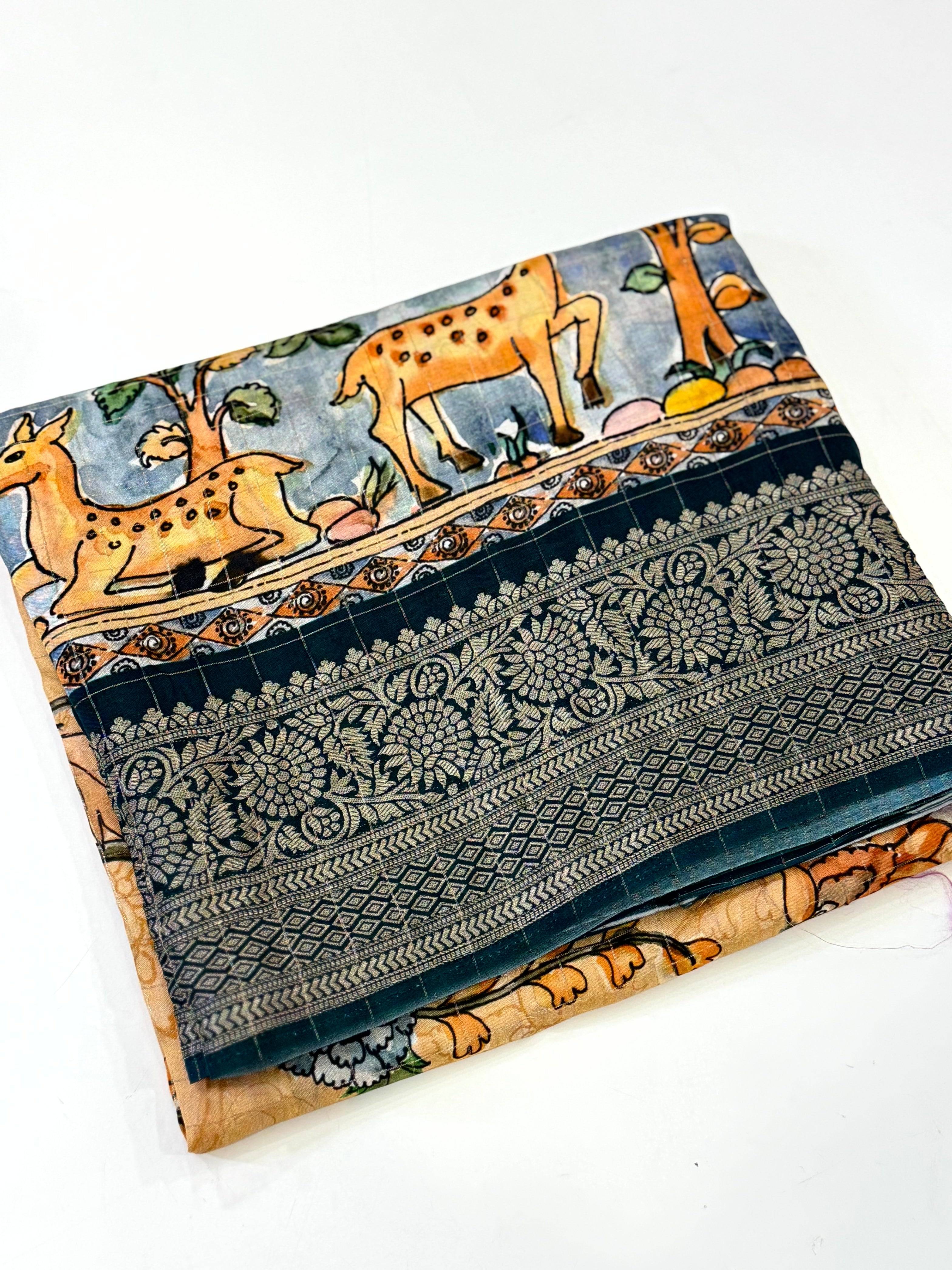 Radiance Pure Viscose Dola Check Saree