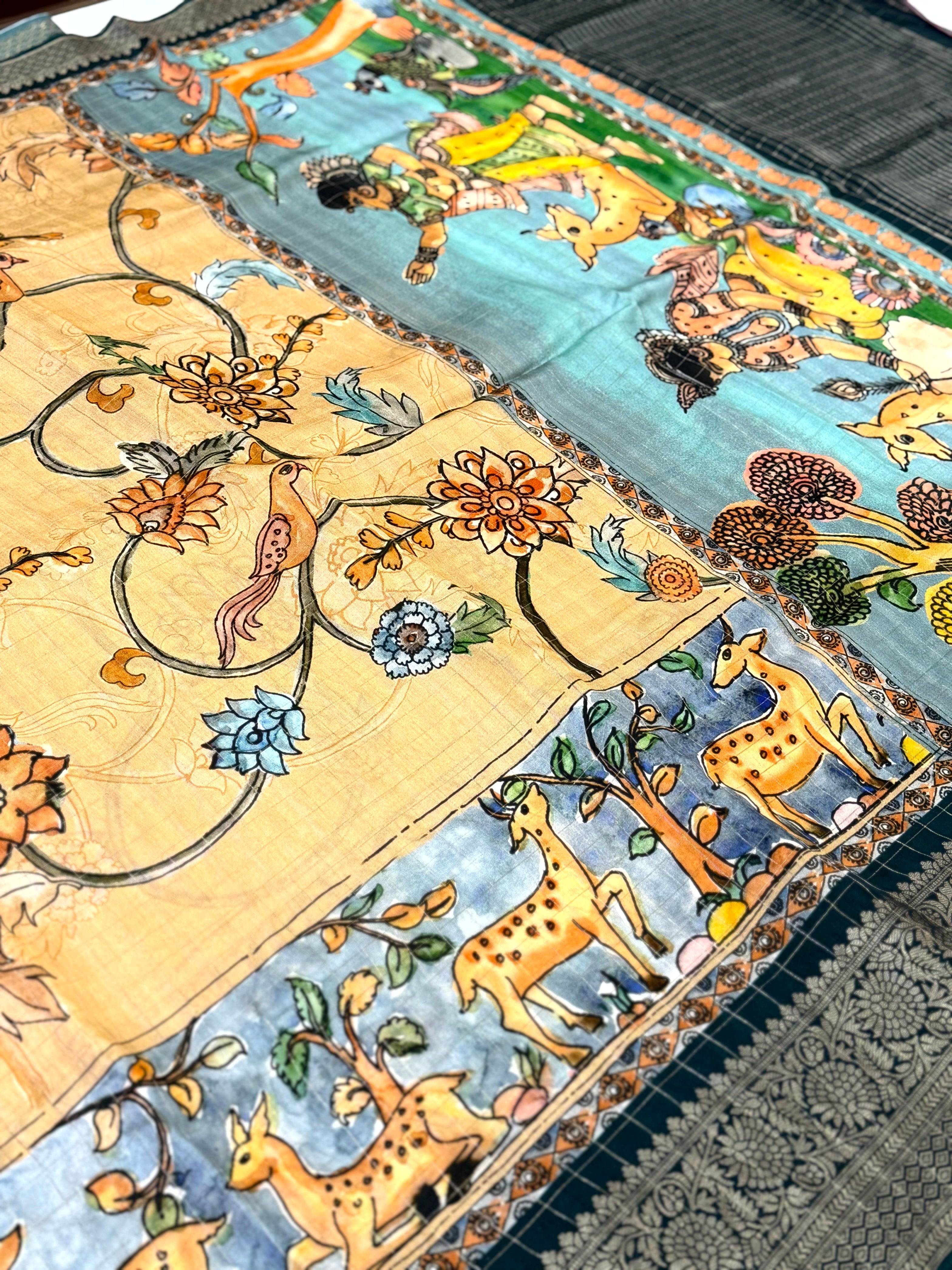 Radiance Pure Viscose Dola Check Saree