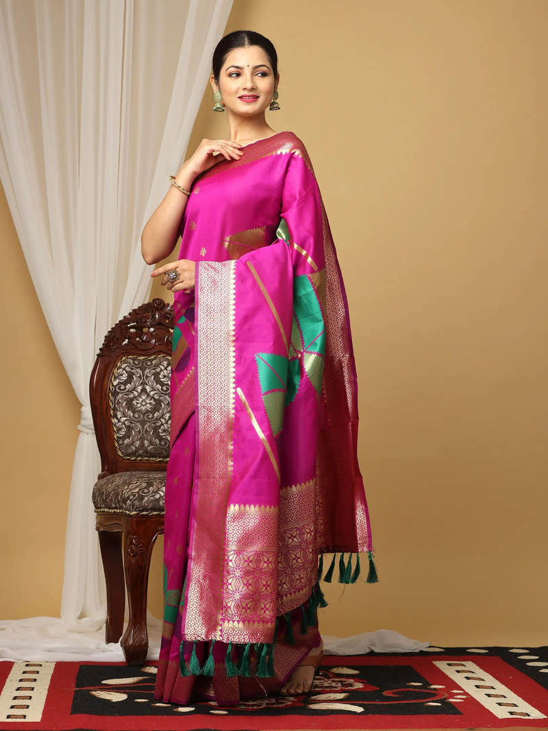 Banarasi Katan Silk Zari Design Festive Wear Saree