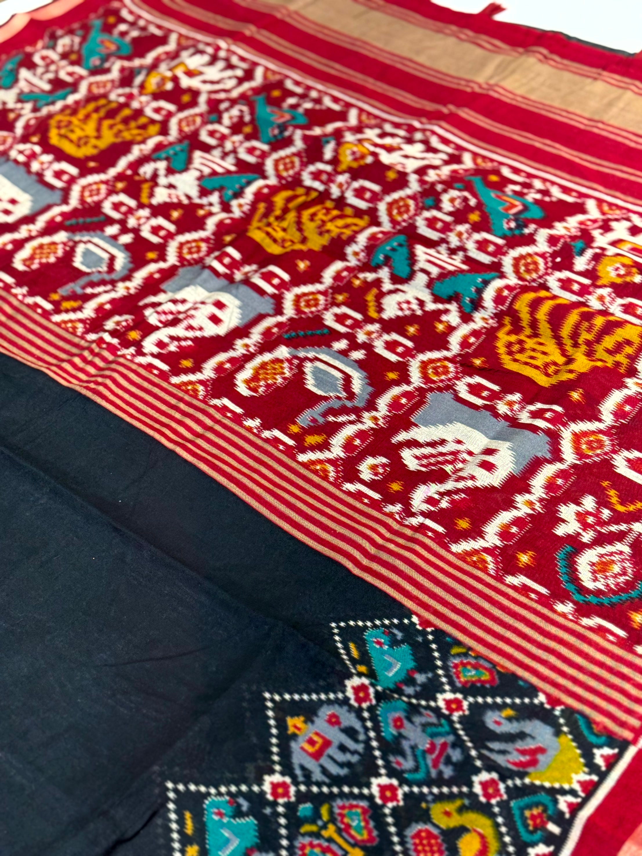 Black Pochampally Mul Cotton Saree