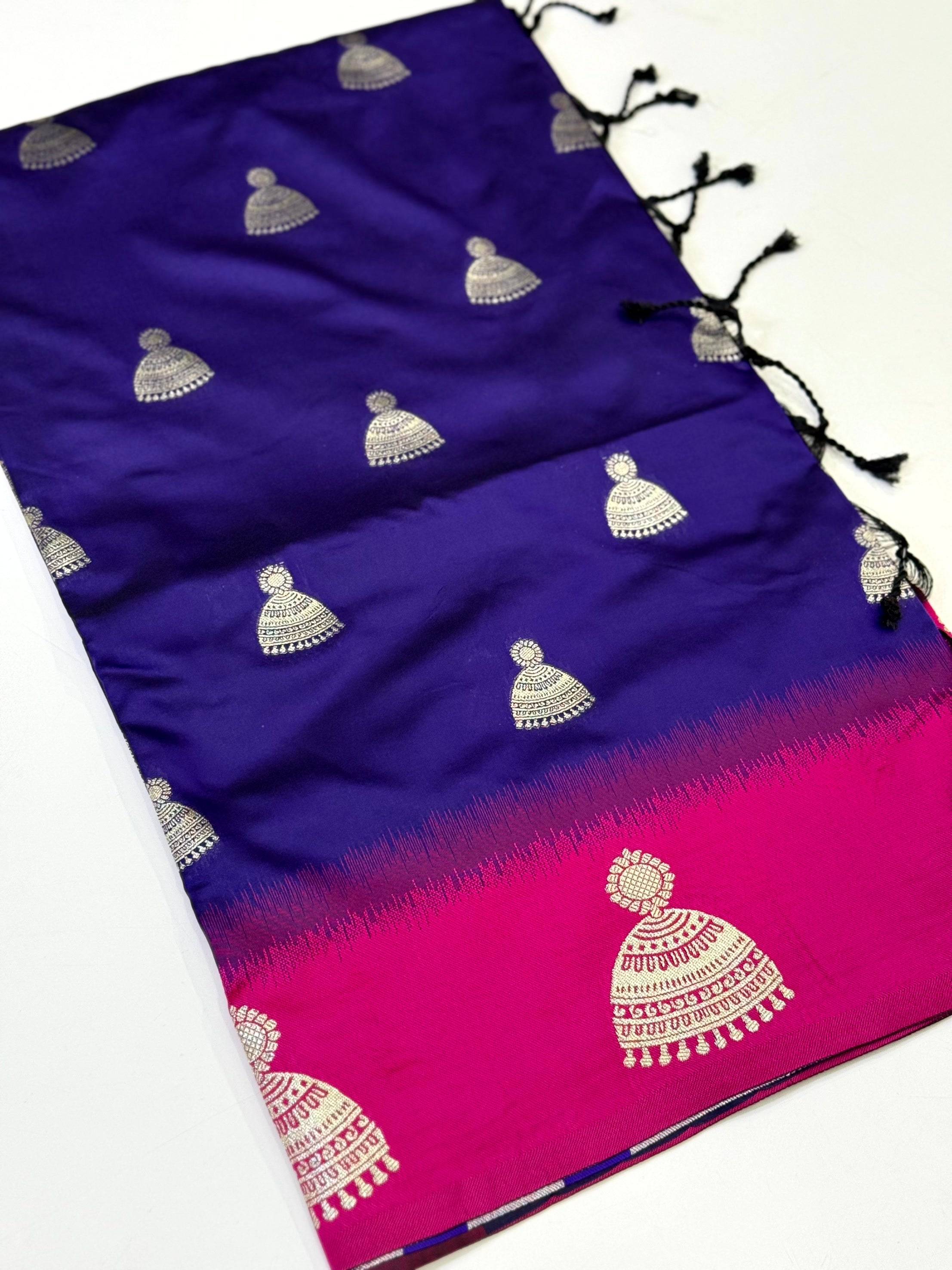 Purple Bali Dual Tone Soft Silk Saree