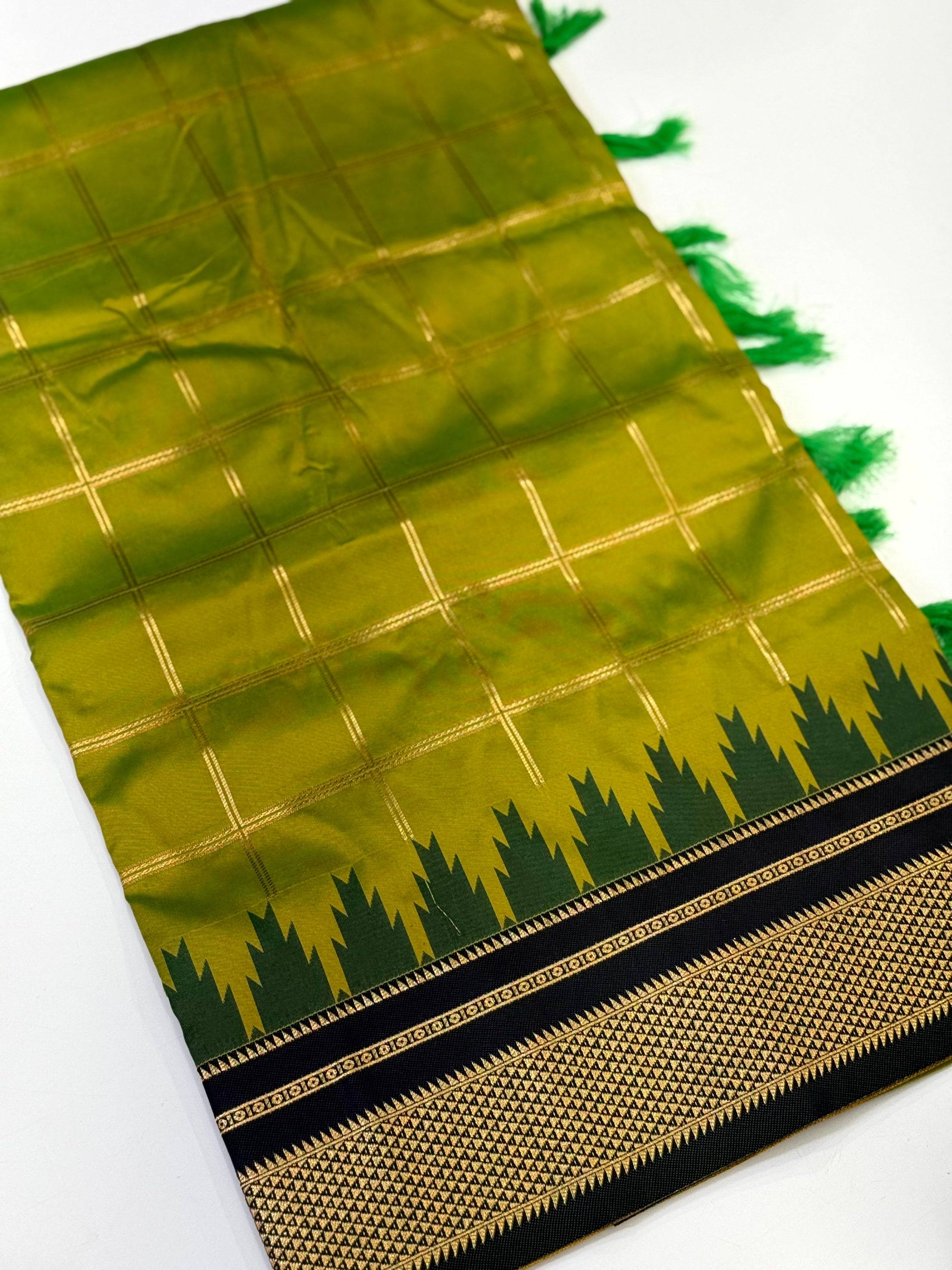 Majestic Dual Tone Gold Zari Saree