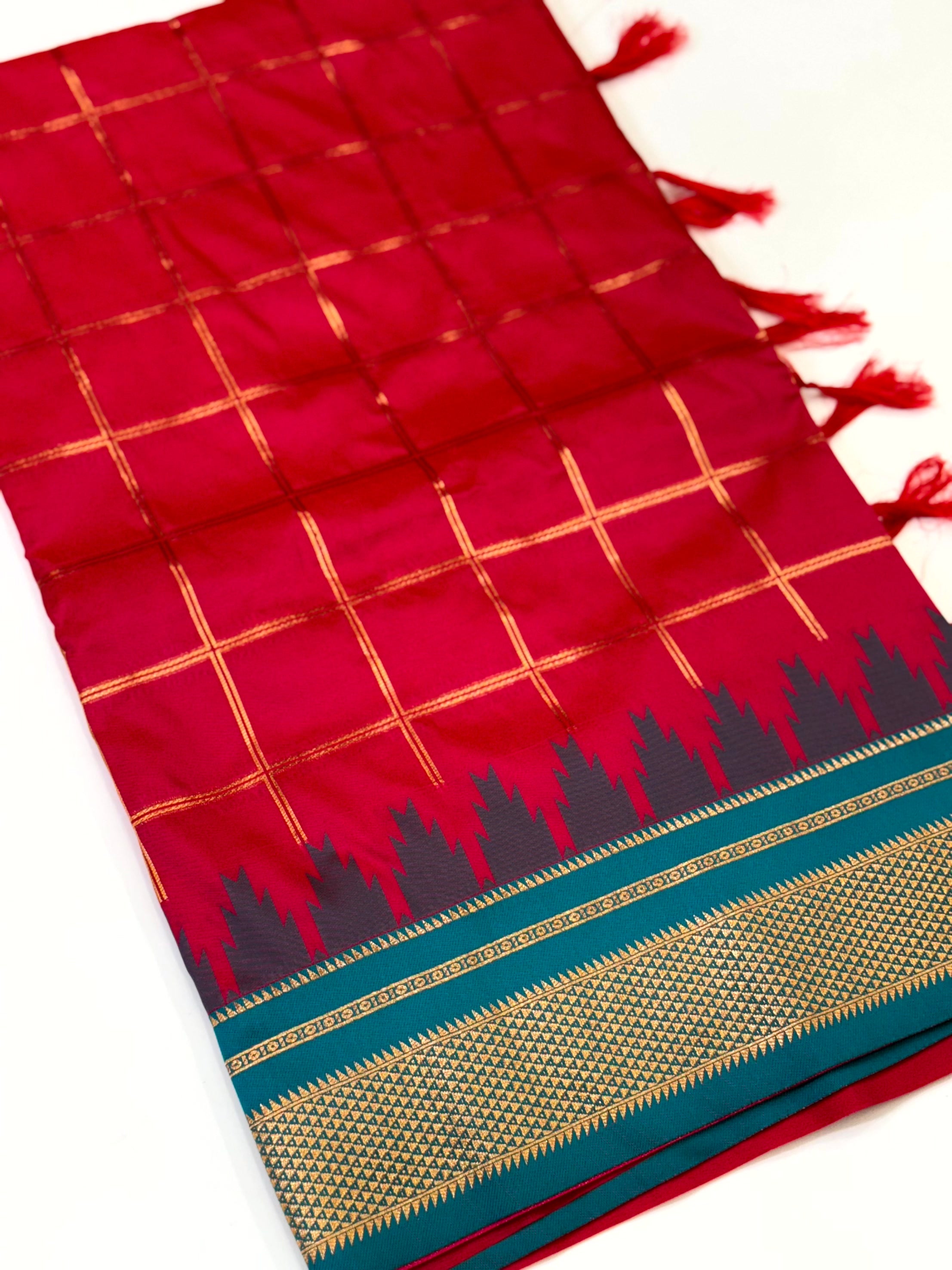 Opulent Dual Tone Gold Zari Saree