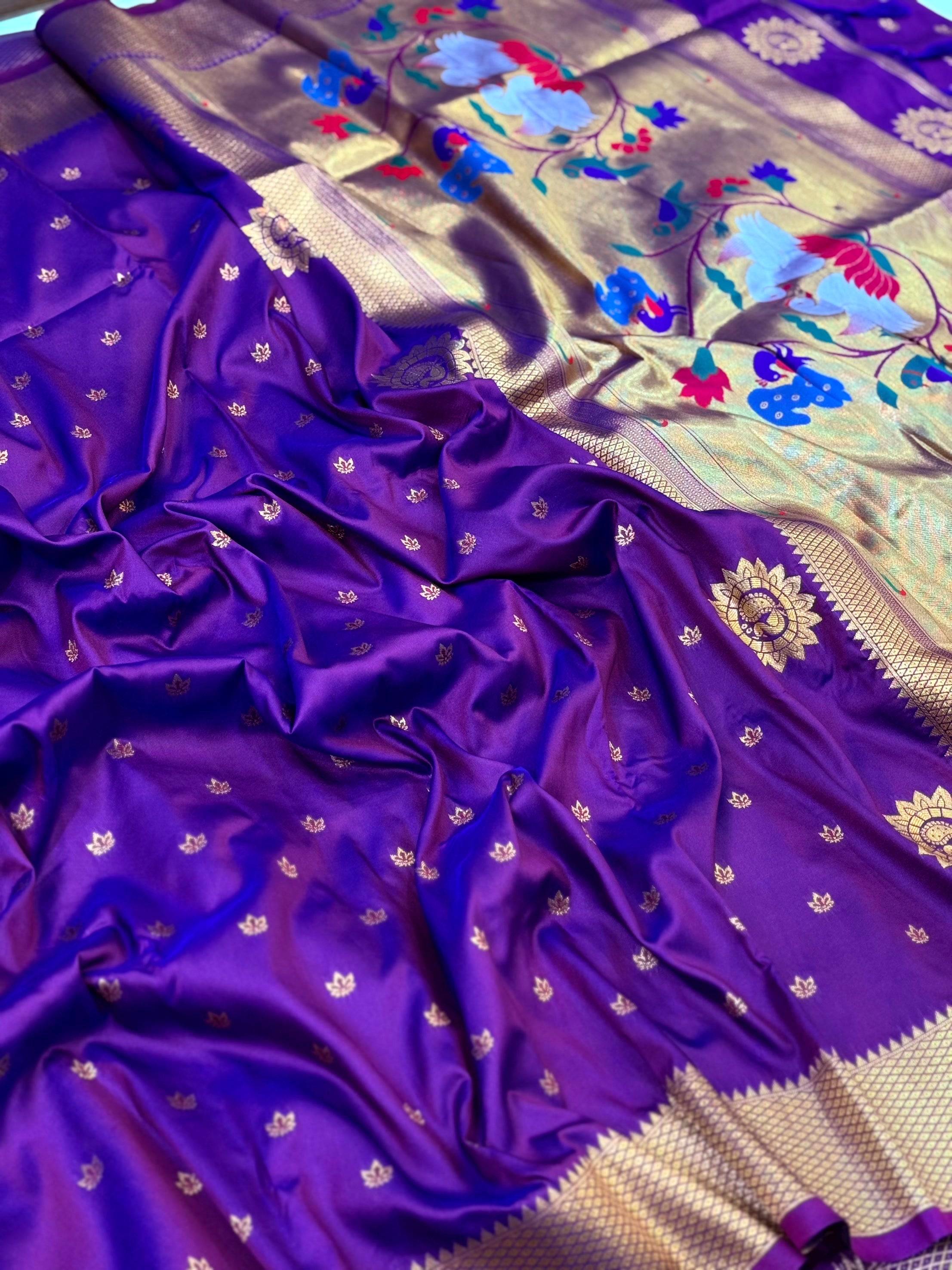Royal Swan Meenakari Yevla Soft Silk Saree