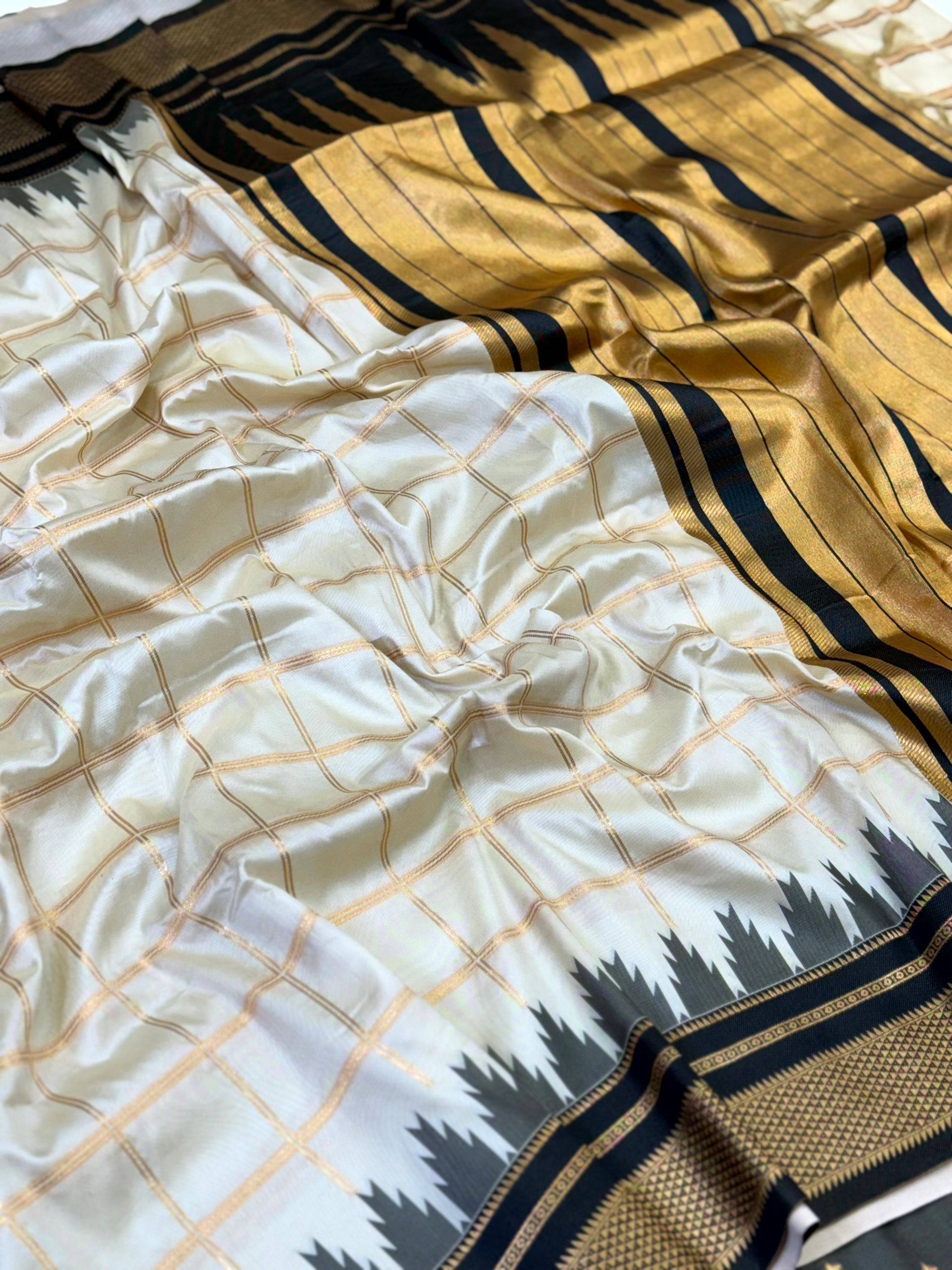 Royal Dual Tone Gold Zari Saree