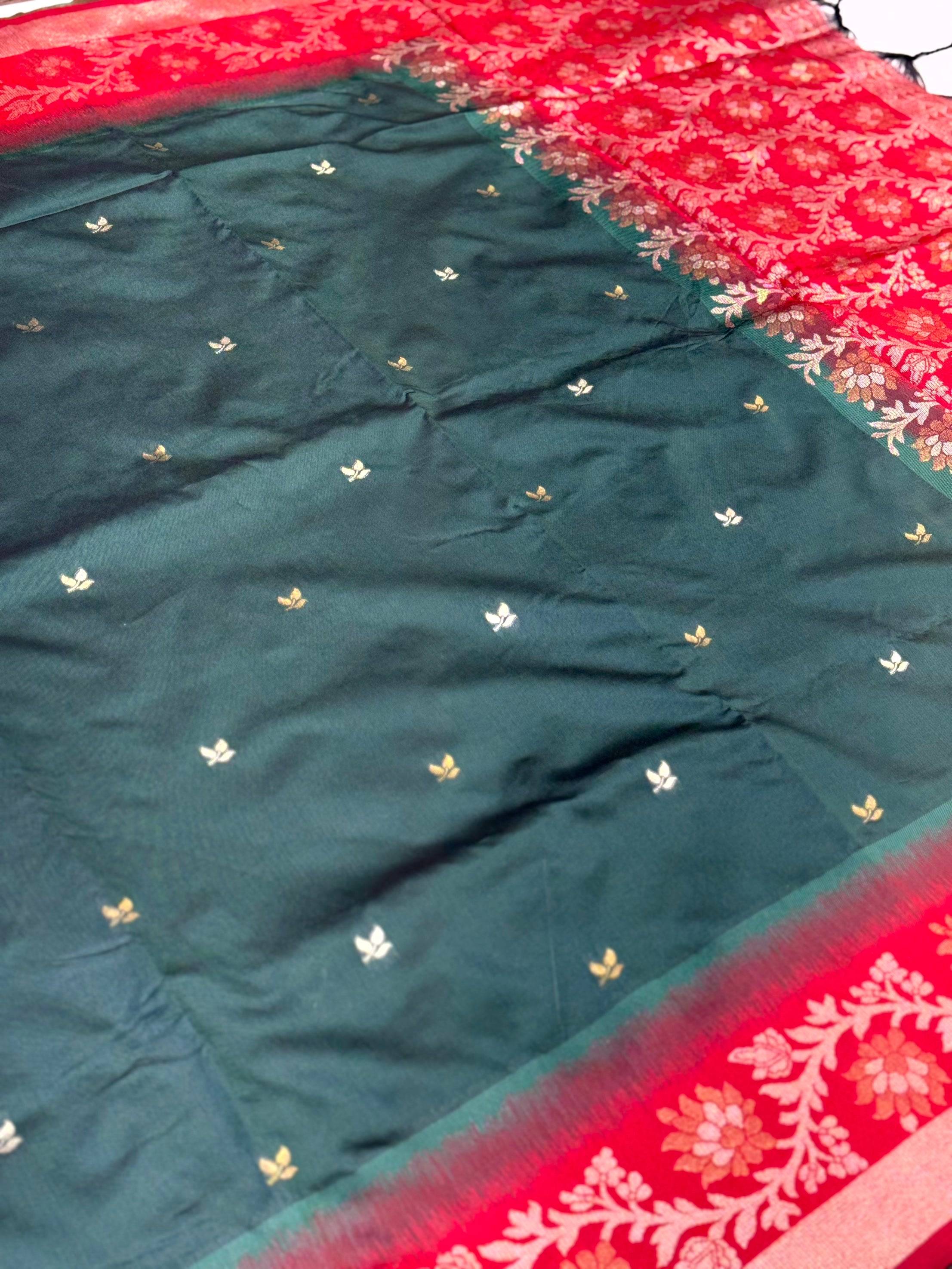 Radiant Green Gadwal Pattu Saree