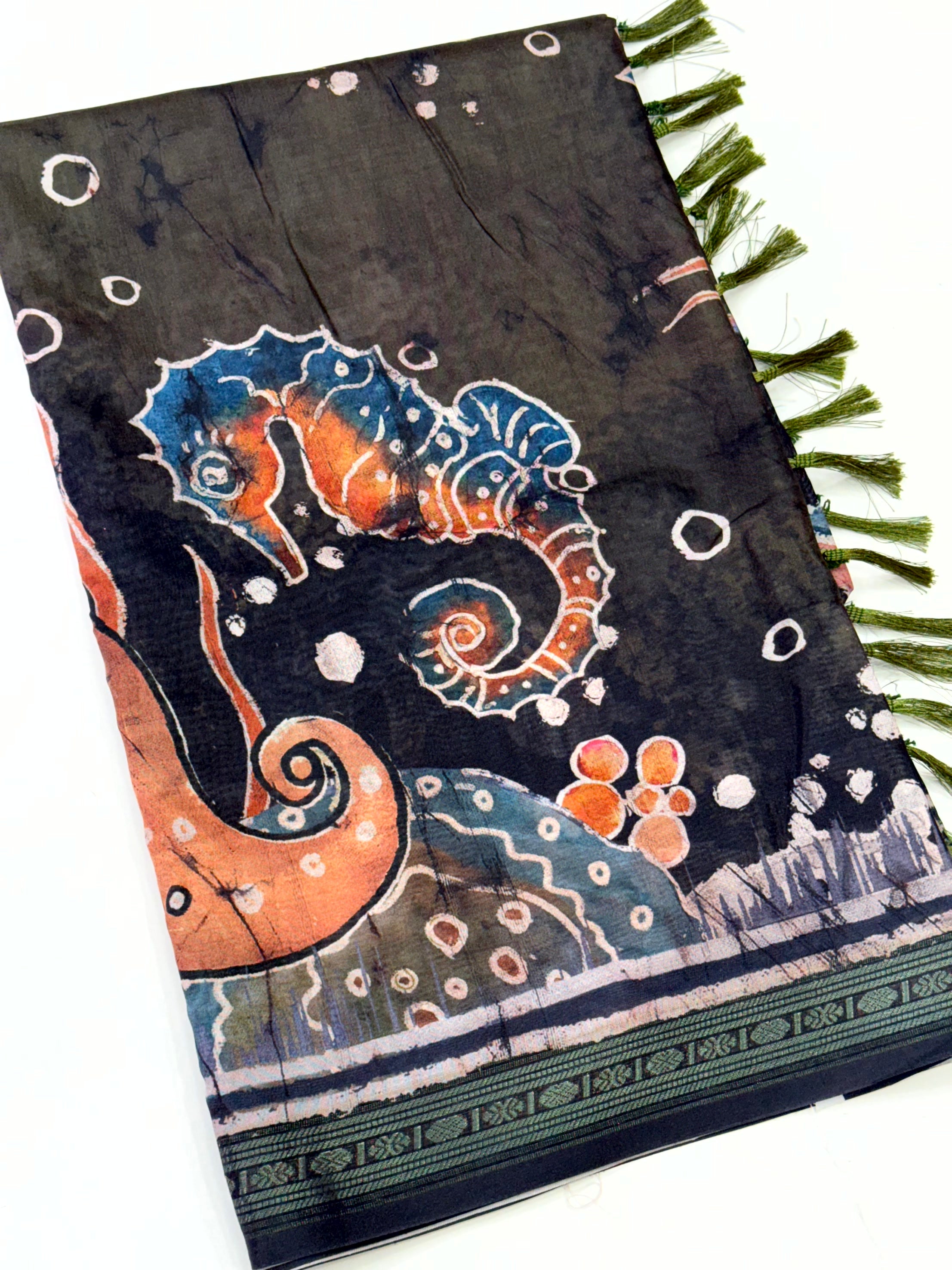 Regal Gold Zari Digital Silk Saree