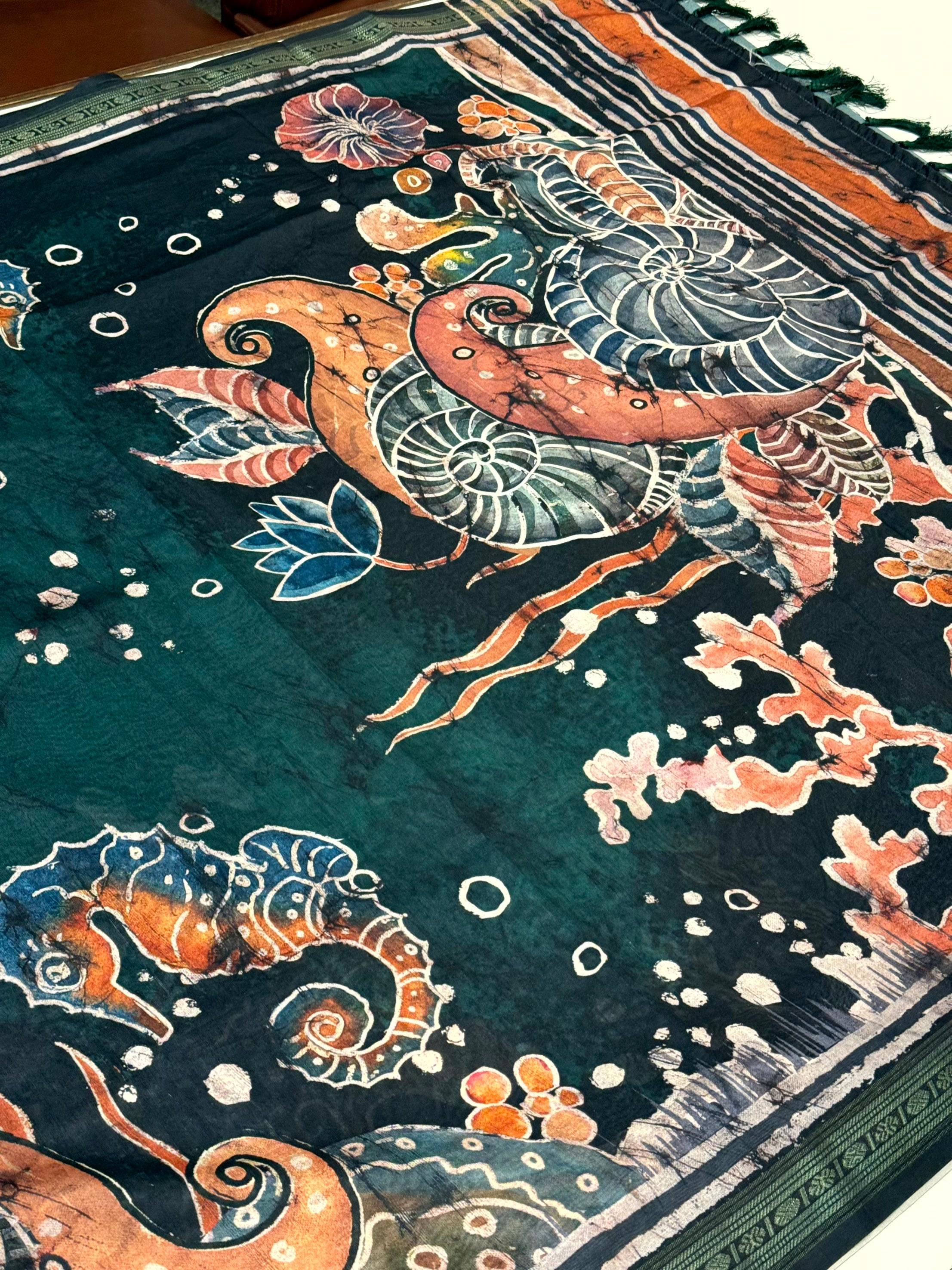 Tradition Gold Zari Digital Silk Saree