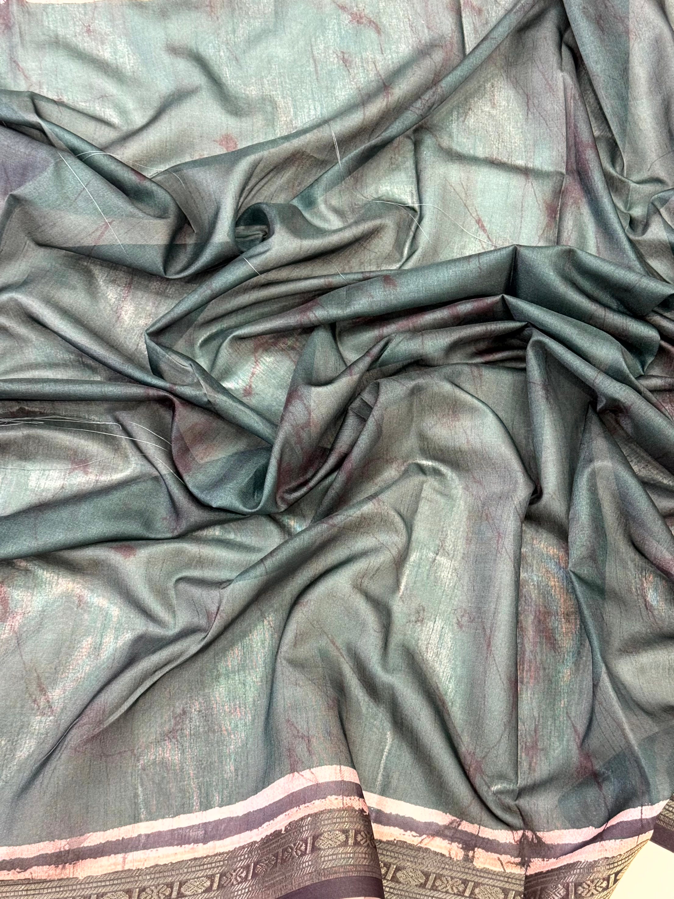 Tradition Gold Zari Digital Silk Saree