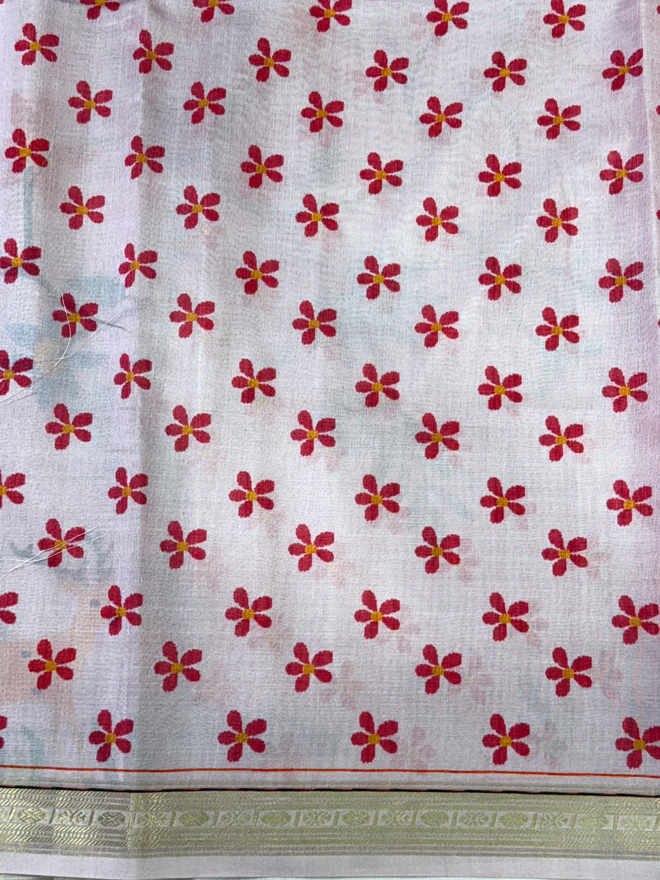 Pink Digital Rudraksh Border Saree