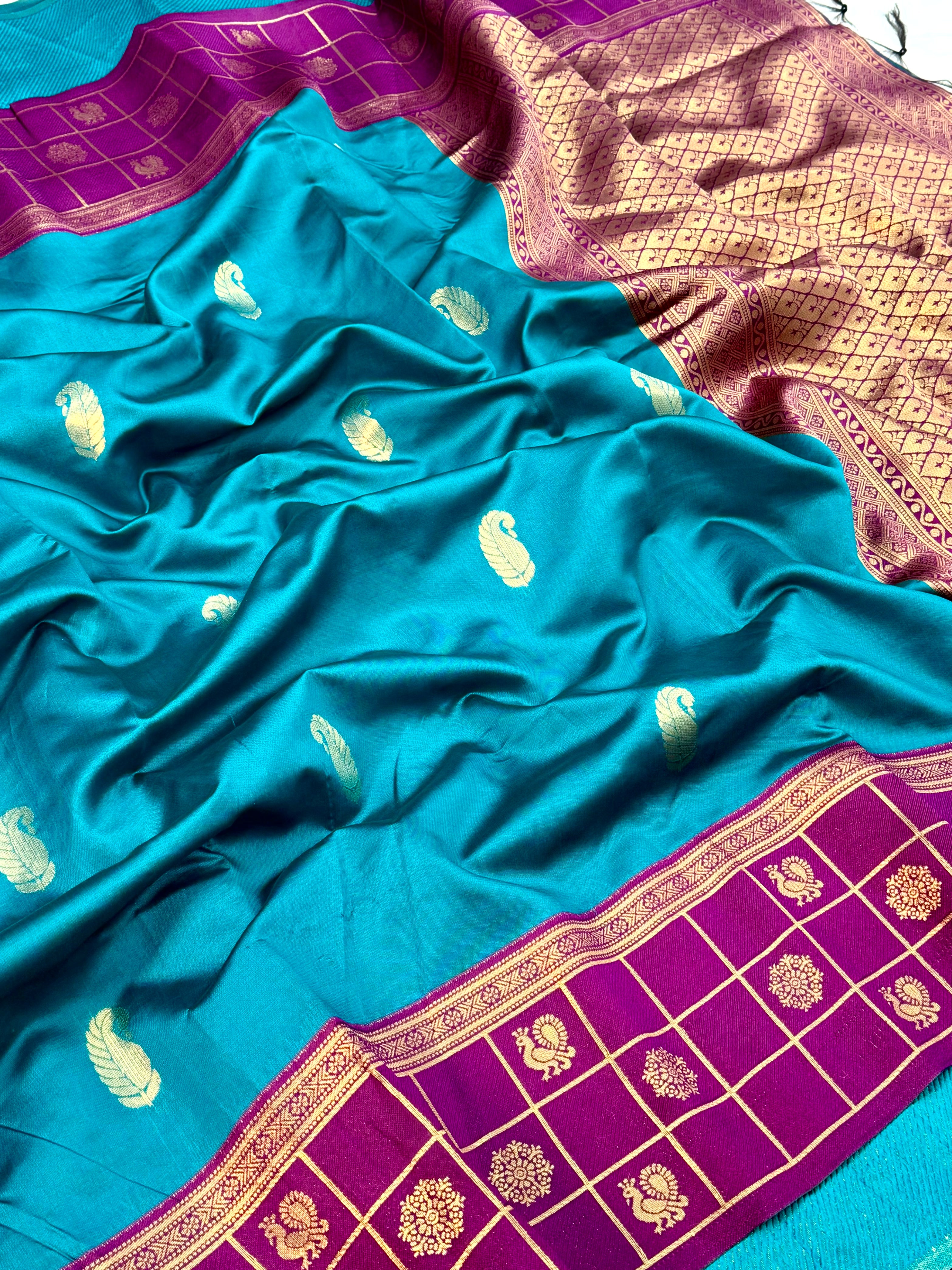 Peacock Aura Banarasi Katan Silk Saree