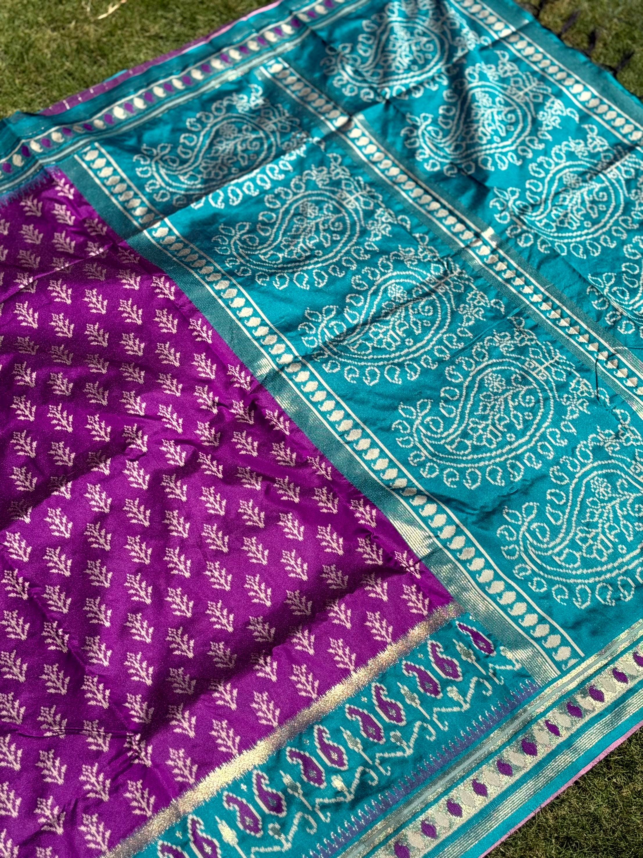 Majestic Wine Soft Silk Ikkat Saree