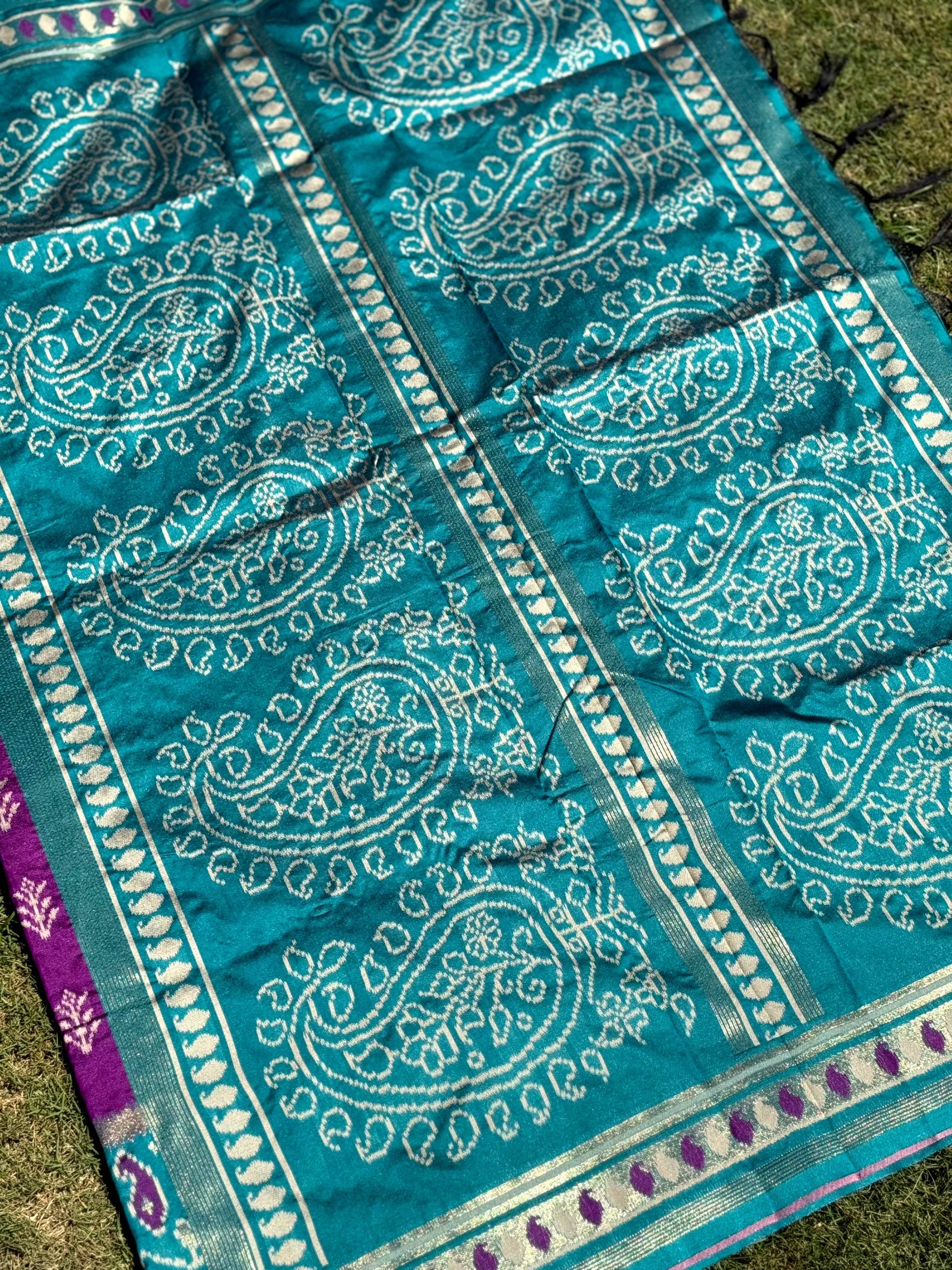 Majestic Wine Soft Silk Ikkat Saree