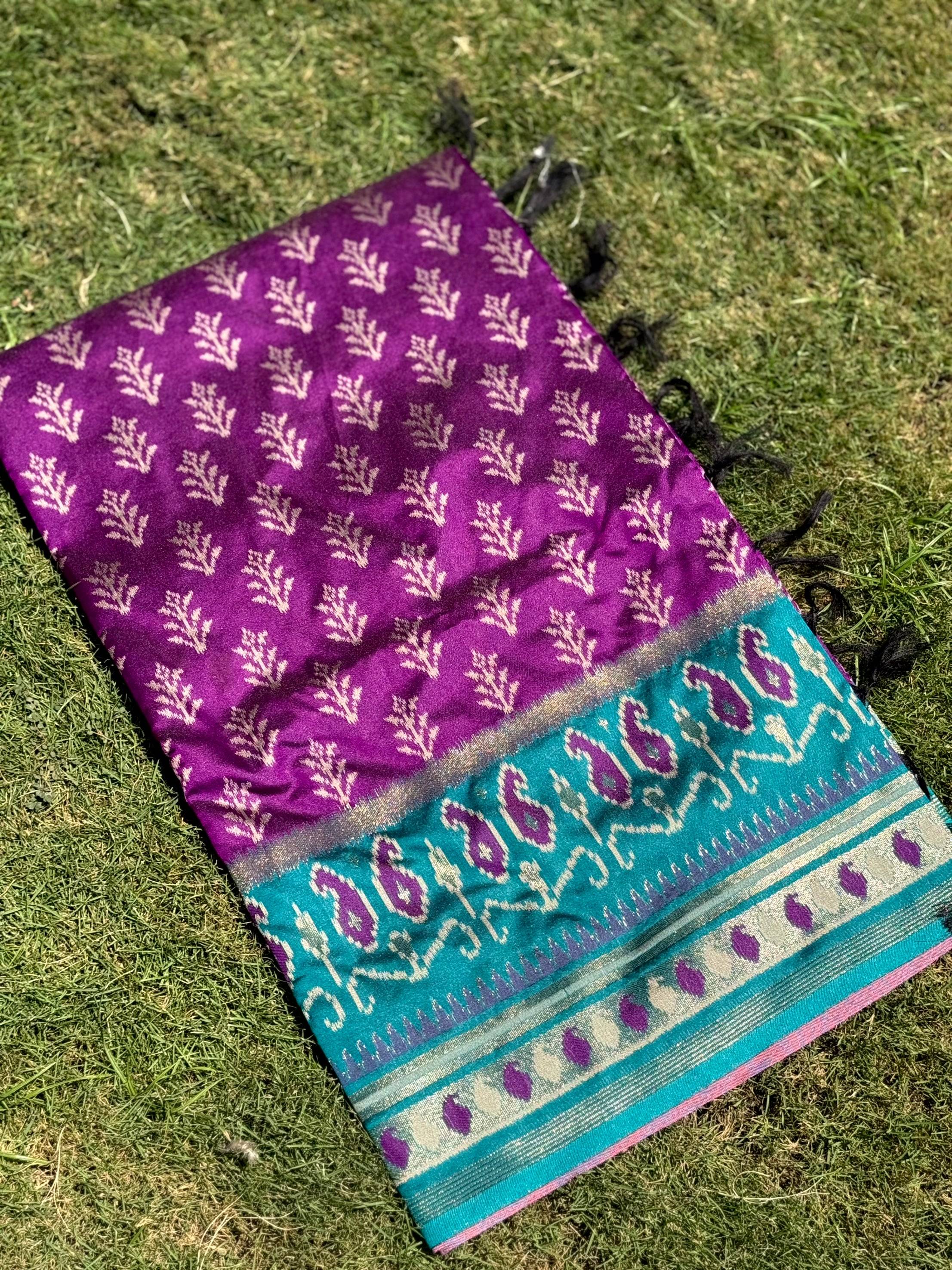 Majestic Wine Soft Silk Ikkat Saree