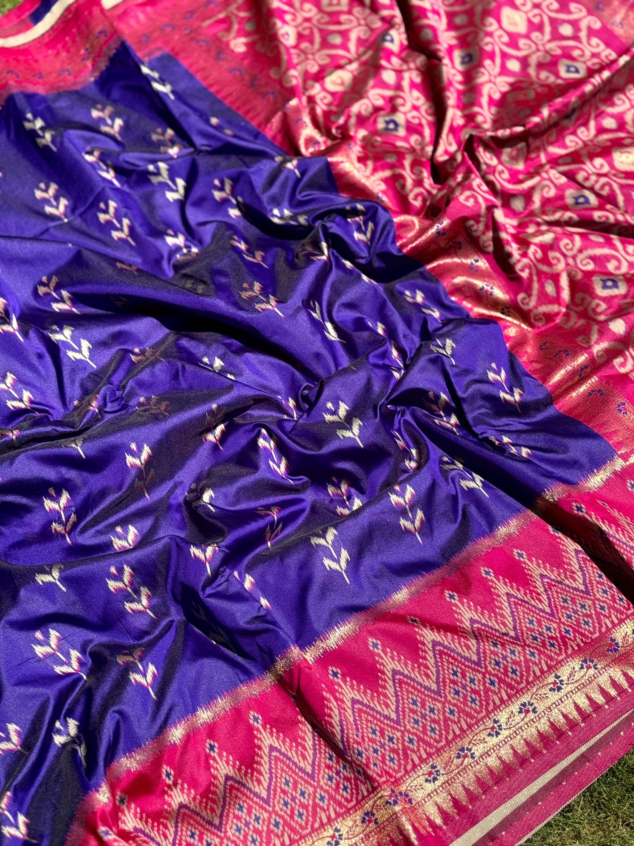 Regal Purple Soft Silk Ikkat Saree