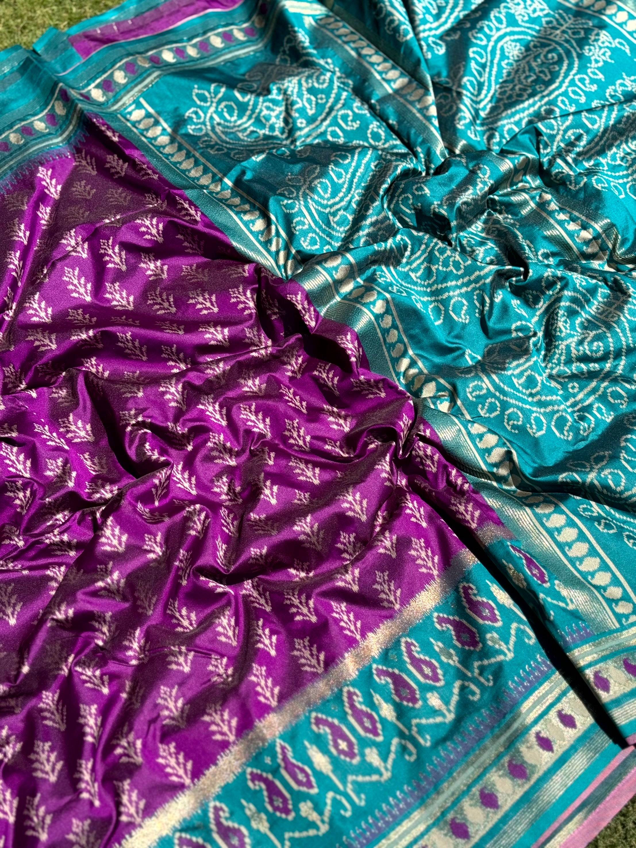 Majestic Wine Soft Silk Ikkat Saree