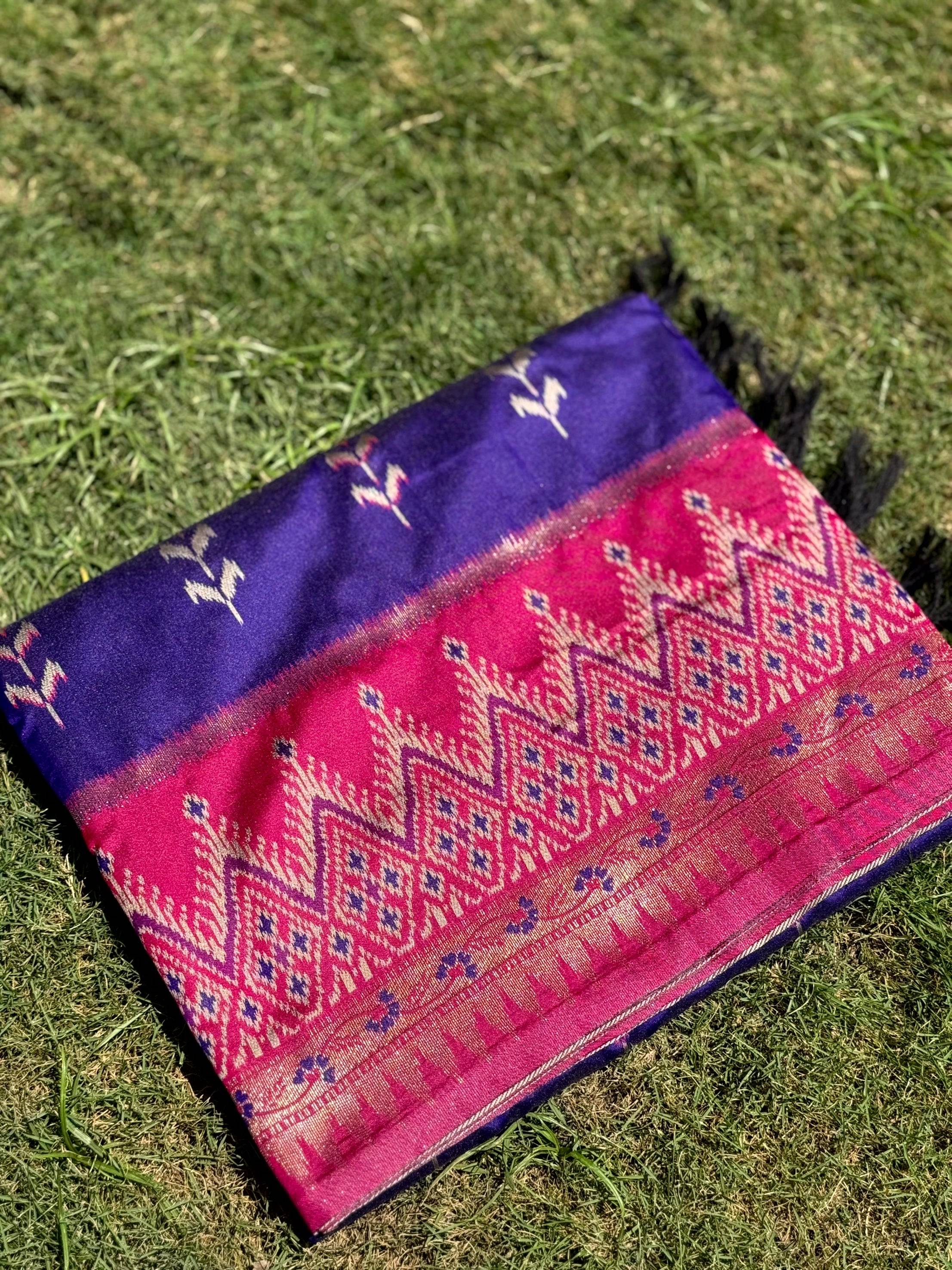 Regal Purple Soft Silk Ikkat Saree