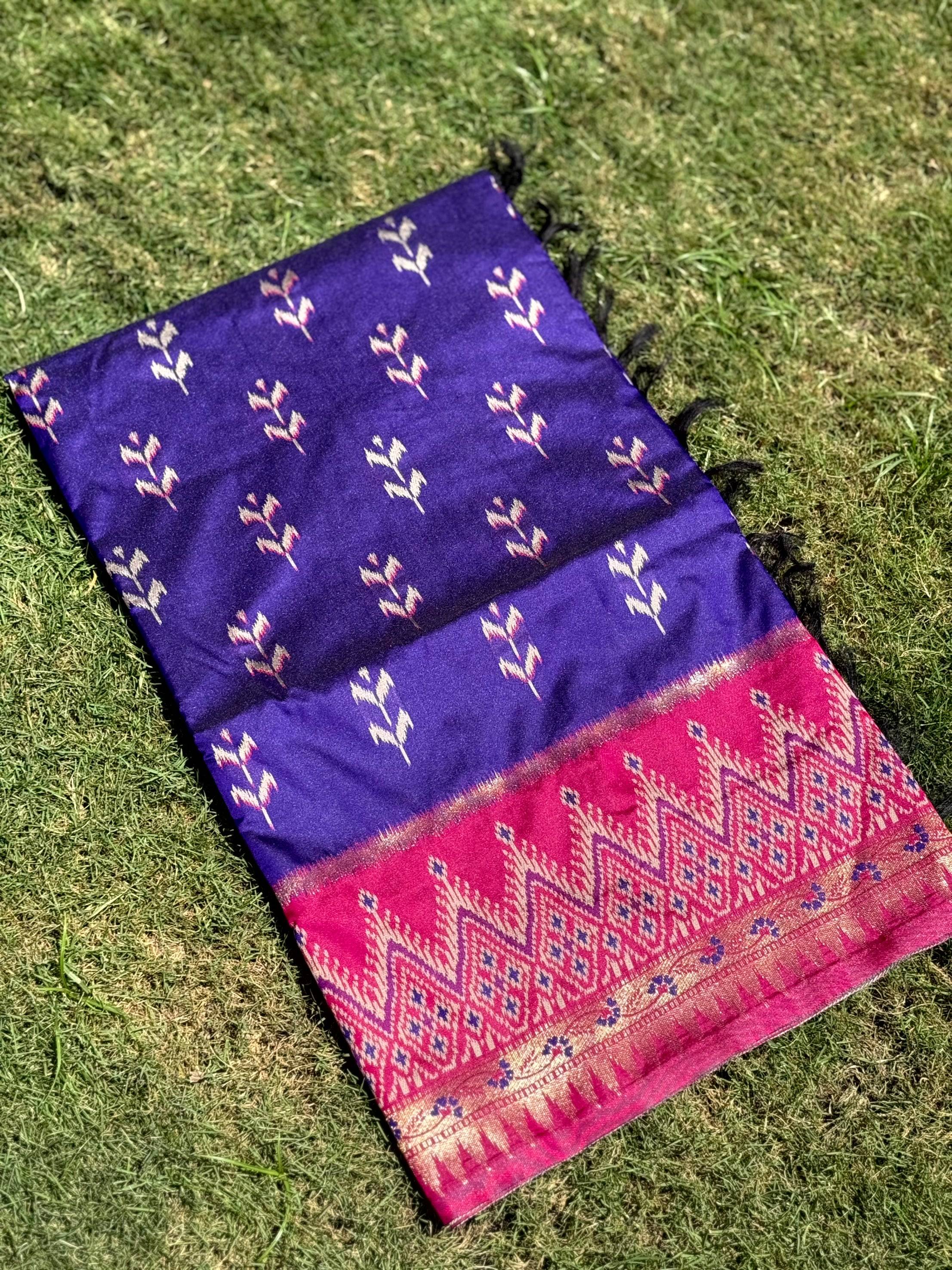 Regal Purple Soft Silk Ikkat Saree