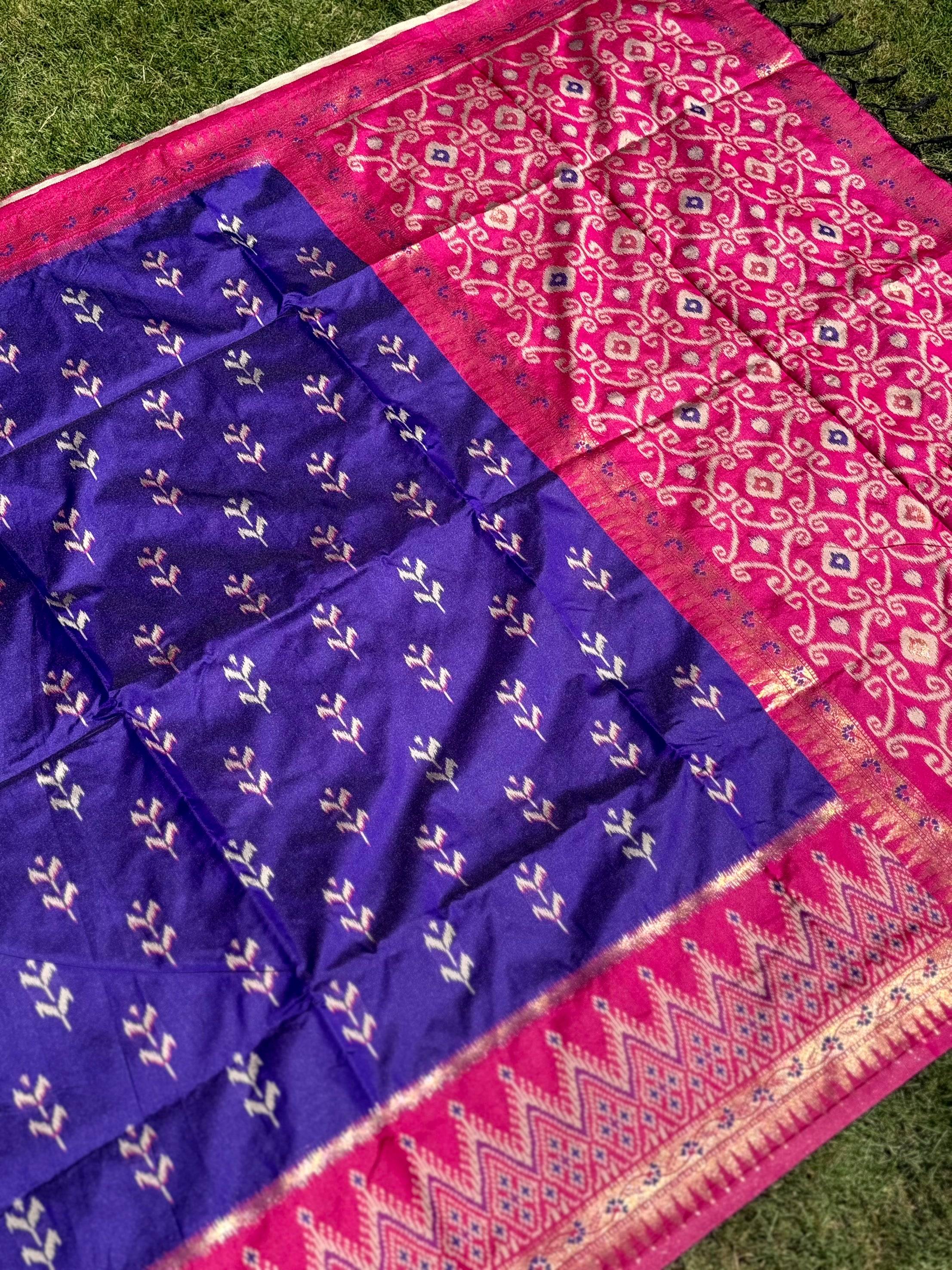 Regal Purple Soft Silk Ikkat Saree