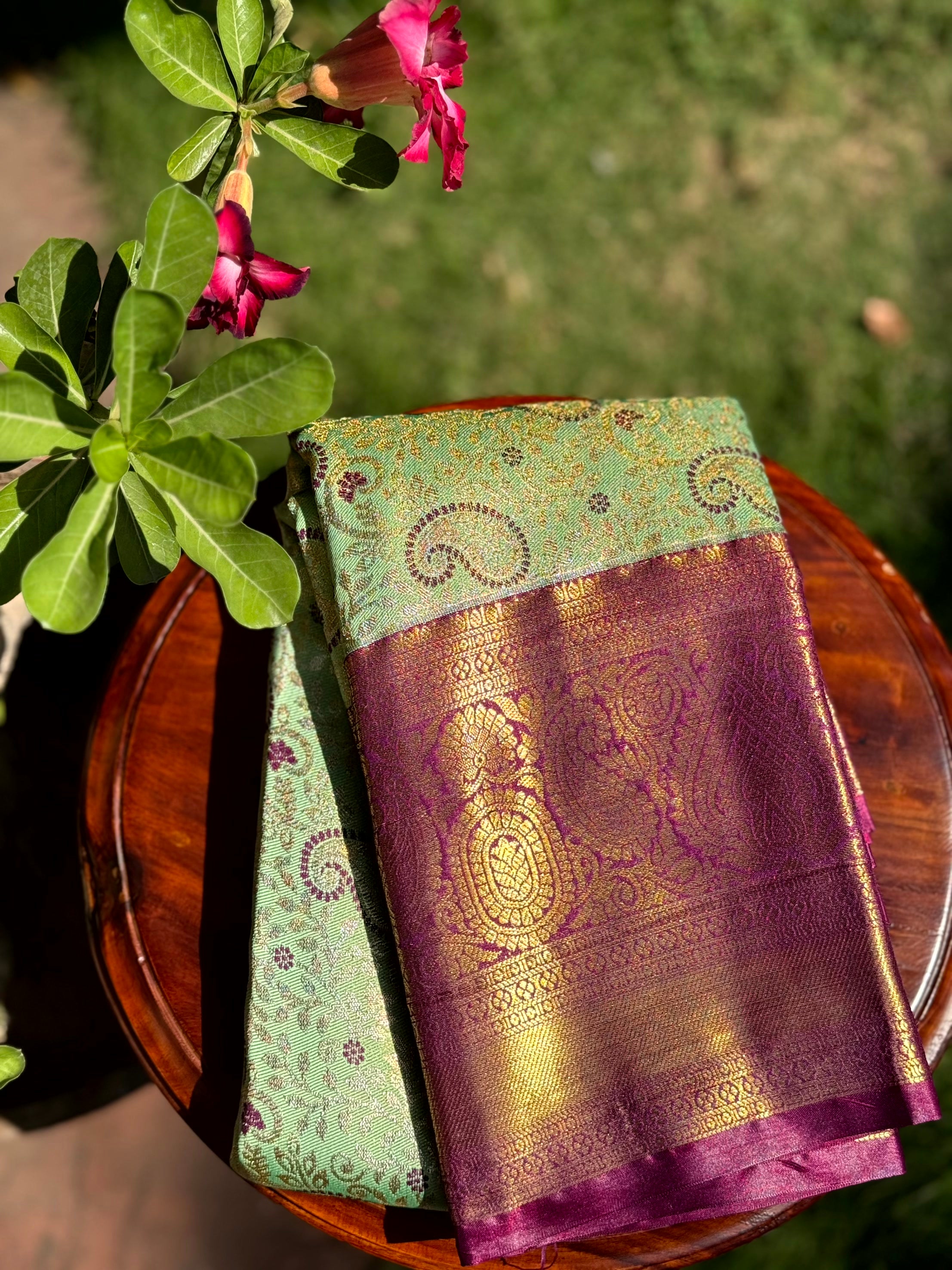 Light Green Dharmavaram Silk Saree