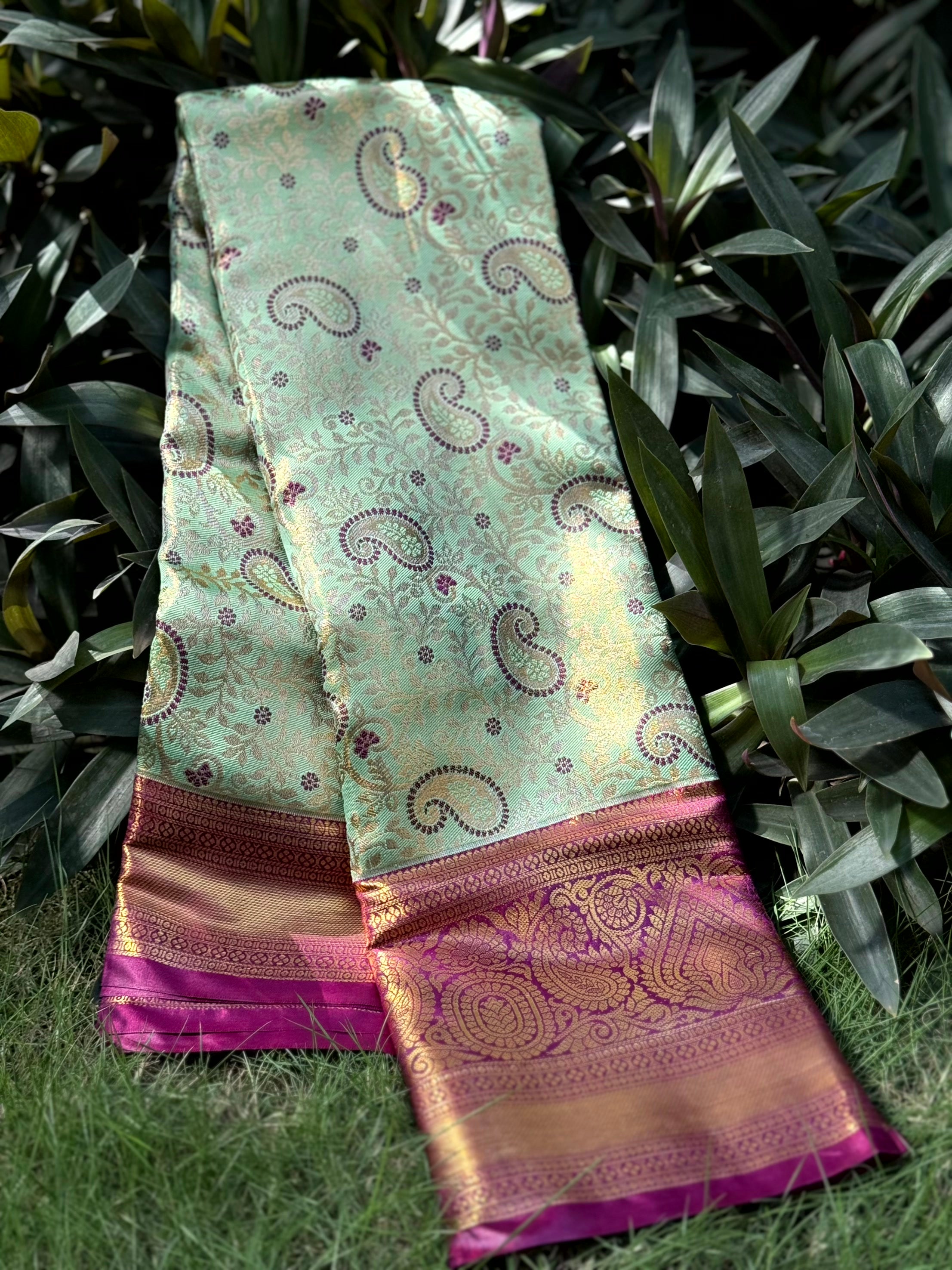 Light Green Dharmavaram Silk Saree