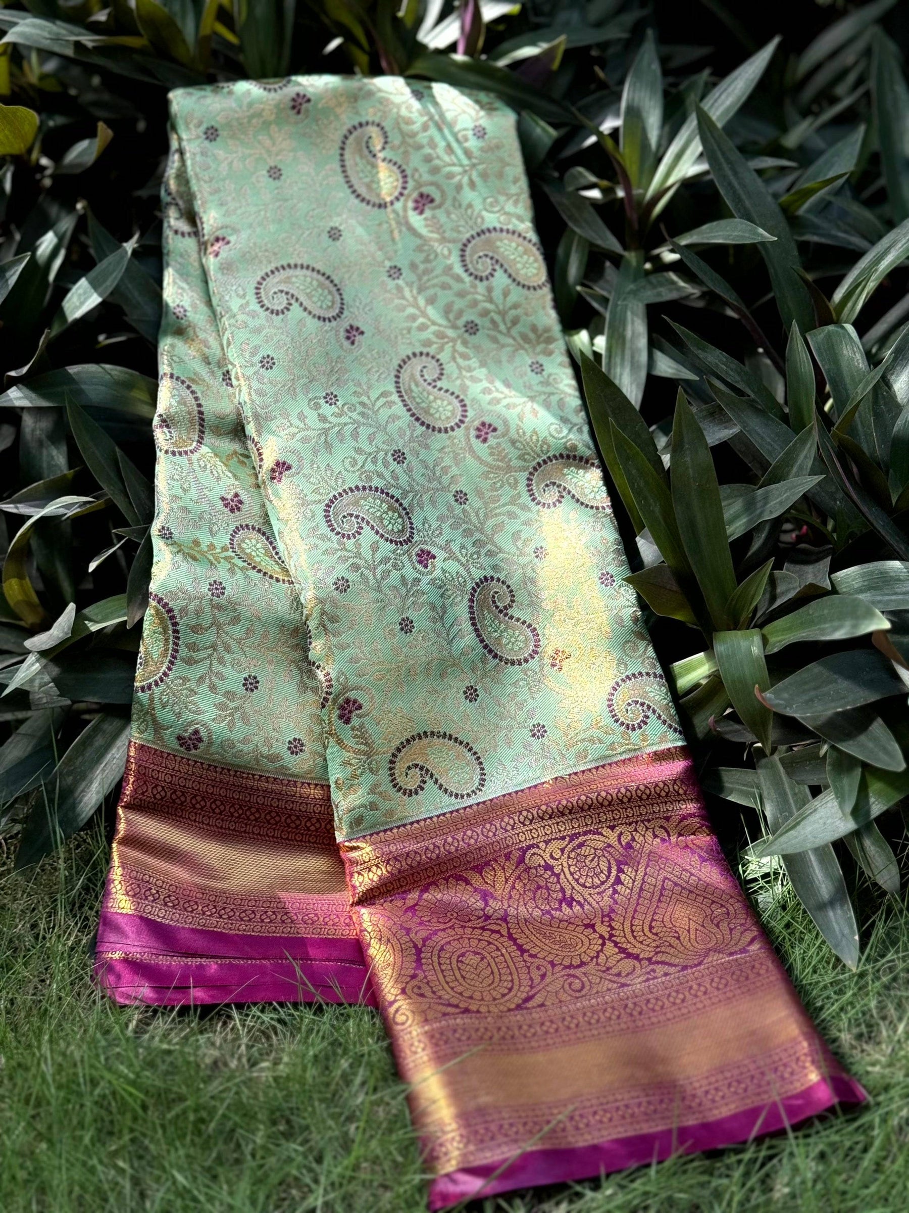 Light Green Dharmavaram Silk Saree