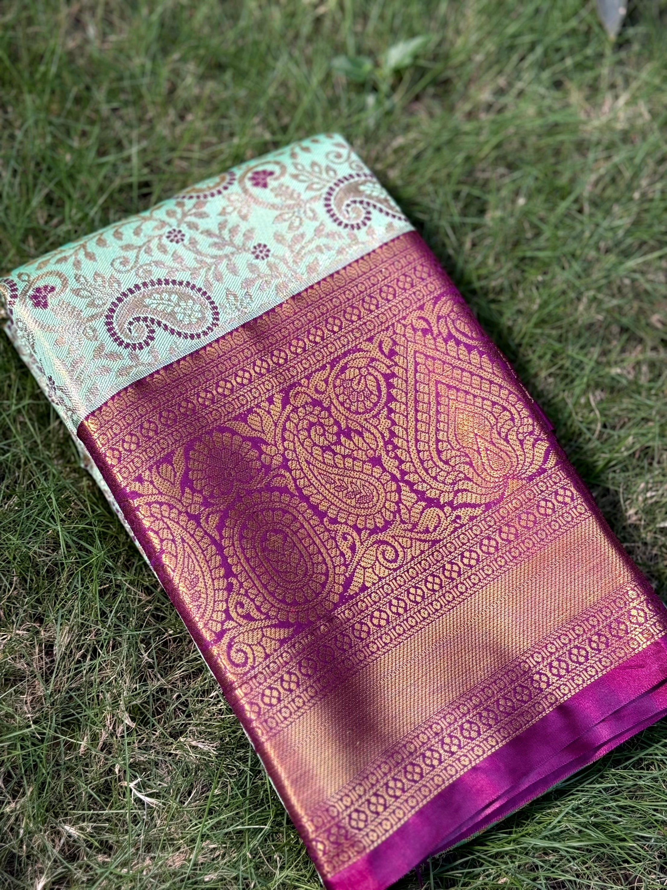 Light Green Dharmavaram Silk Saree