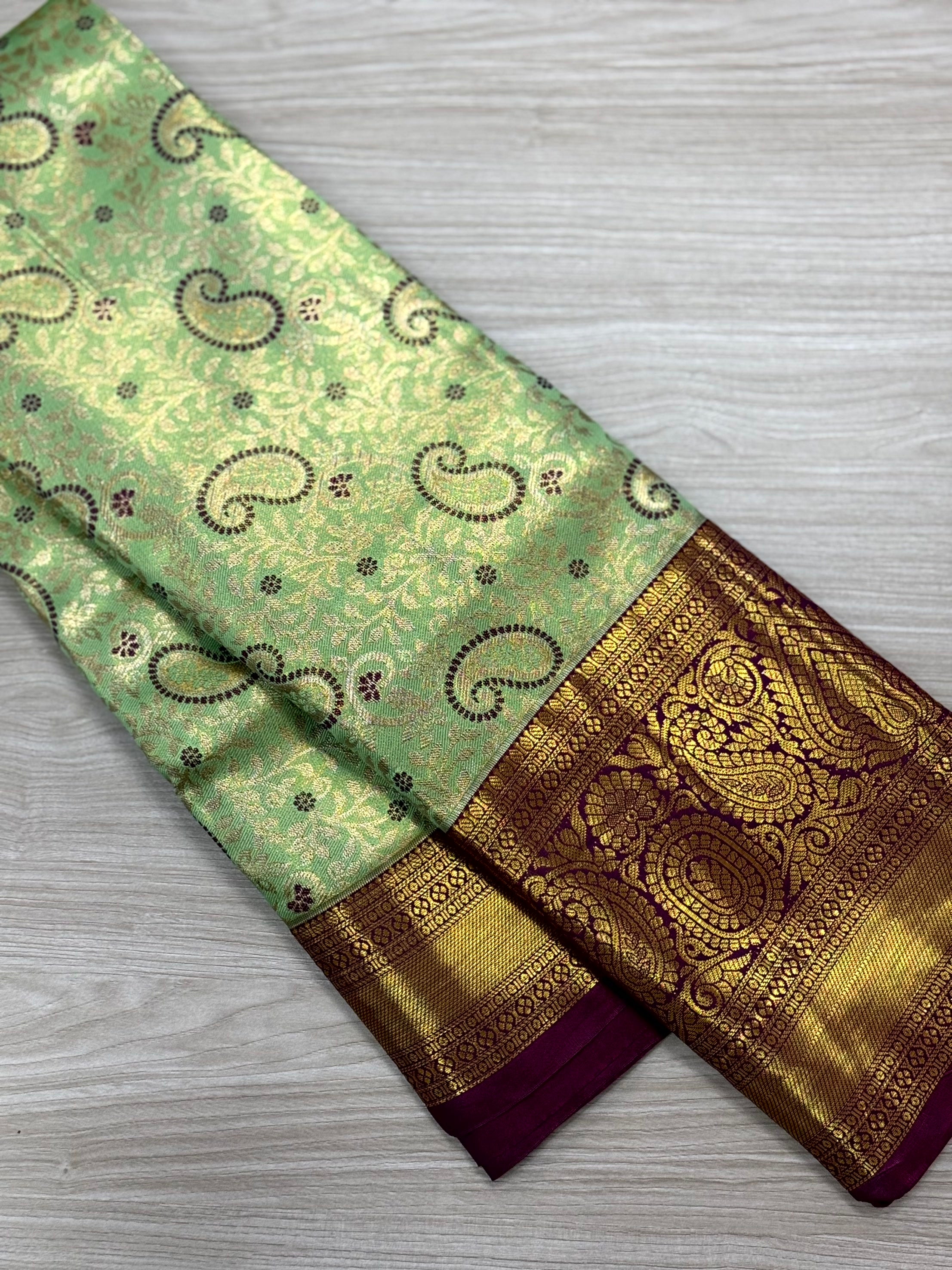 Light Green Dharmavaram Silk Saree