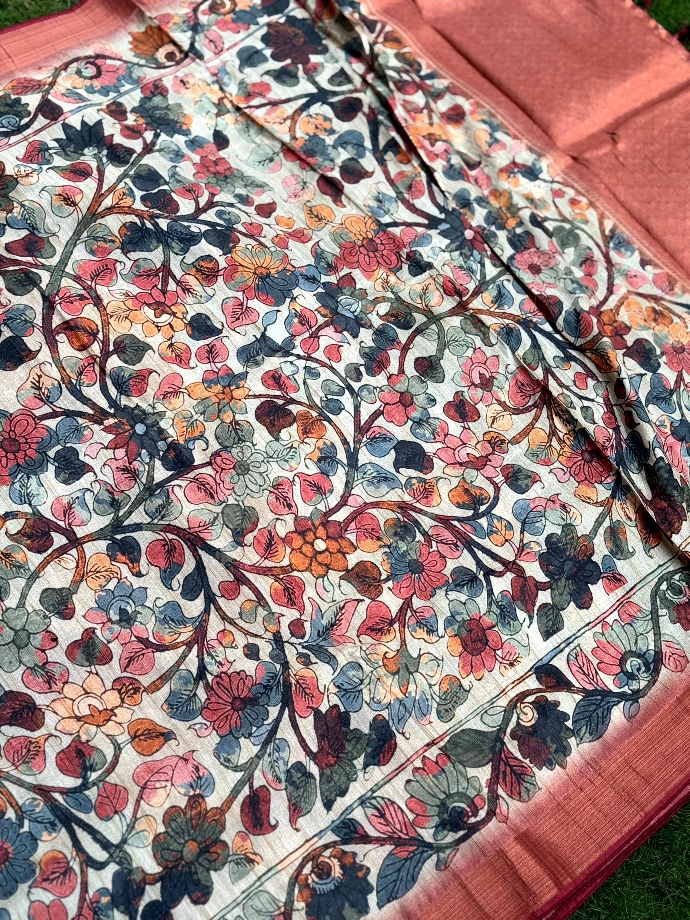 Exclusive Floral Kalamkari Saree