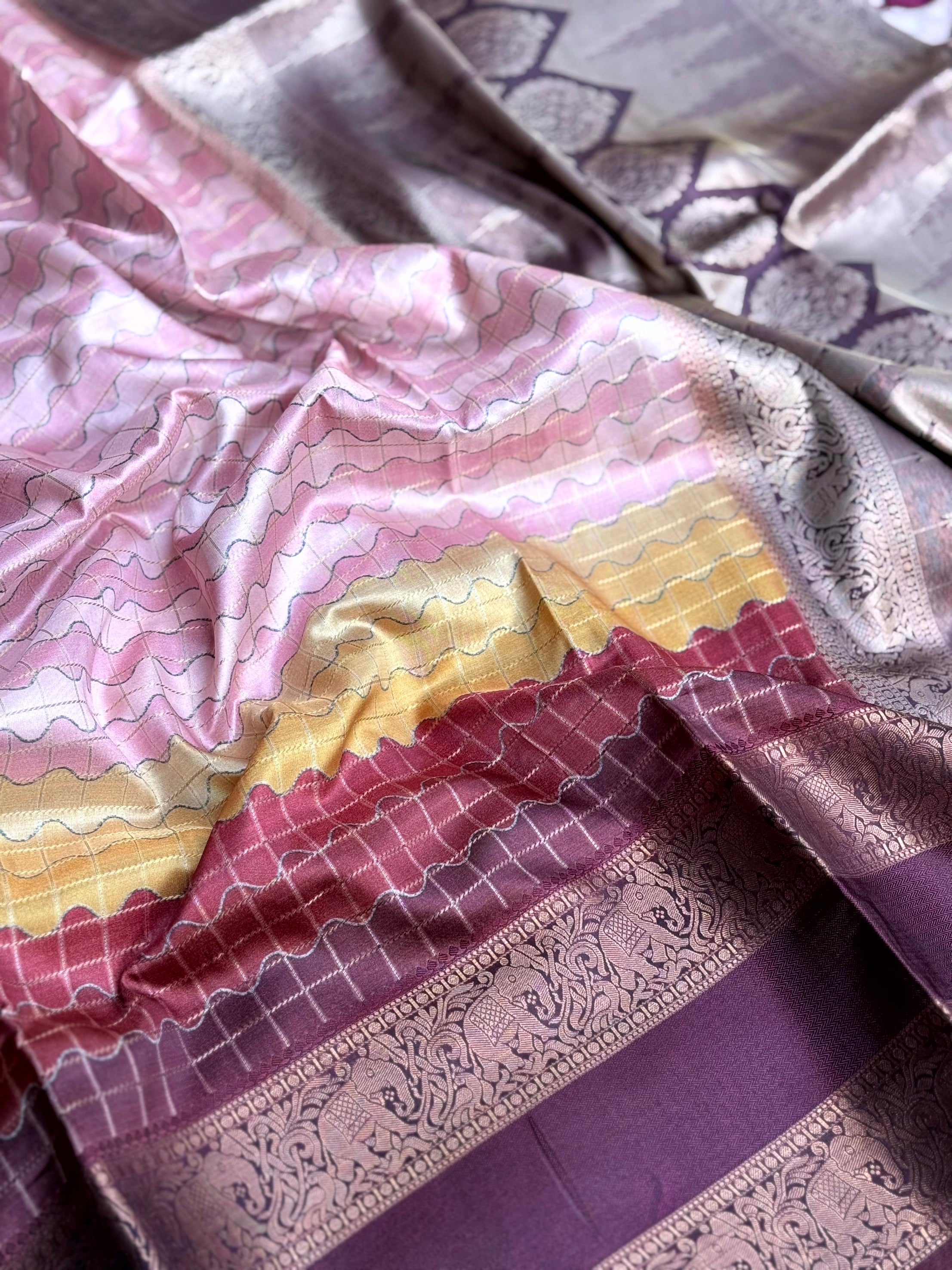 Radiant Soft Silk Rainbow Print Saree