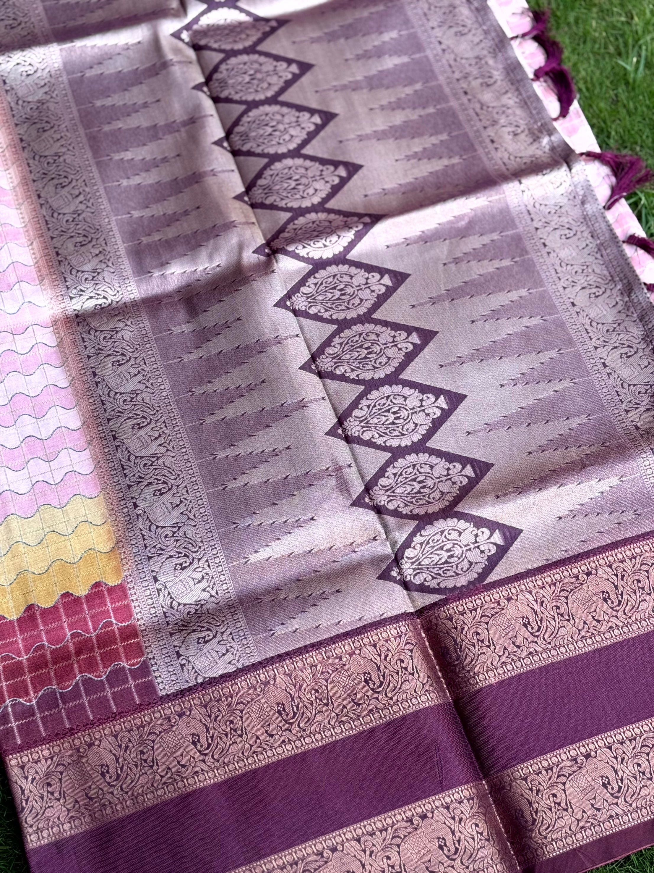 Radiant Soft Silk Rainbow Print Saree