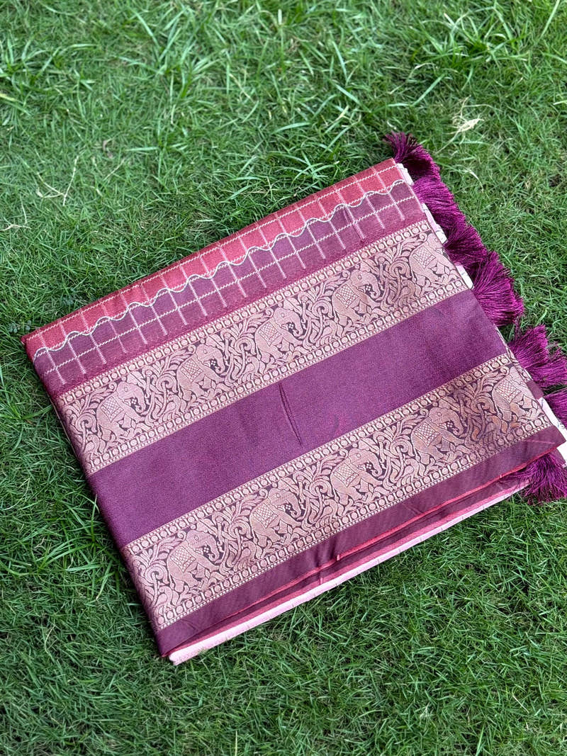 Radiant Soft Silk Rainbow Print Saree