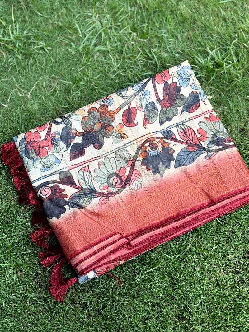 Exclusive Floral Kalamkari Saree