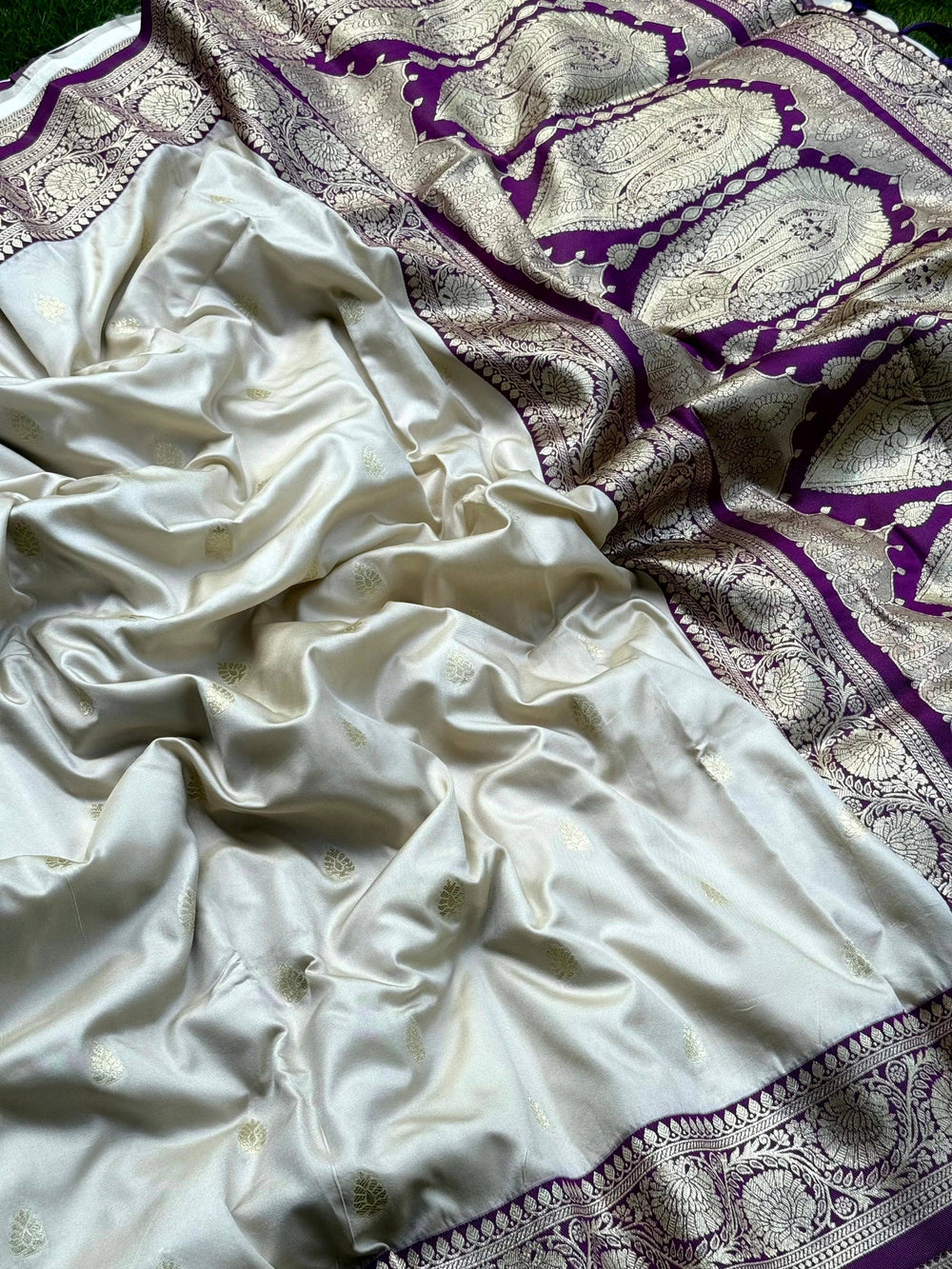 White Soft Silk Feather Saree