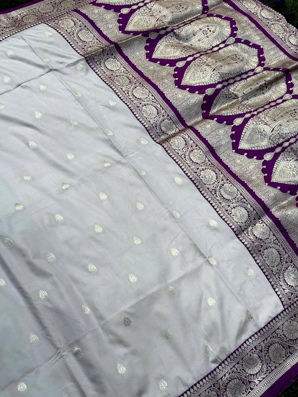 White Soft Silk Feather Saree