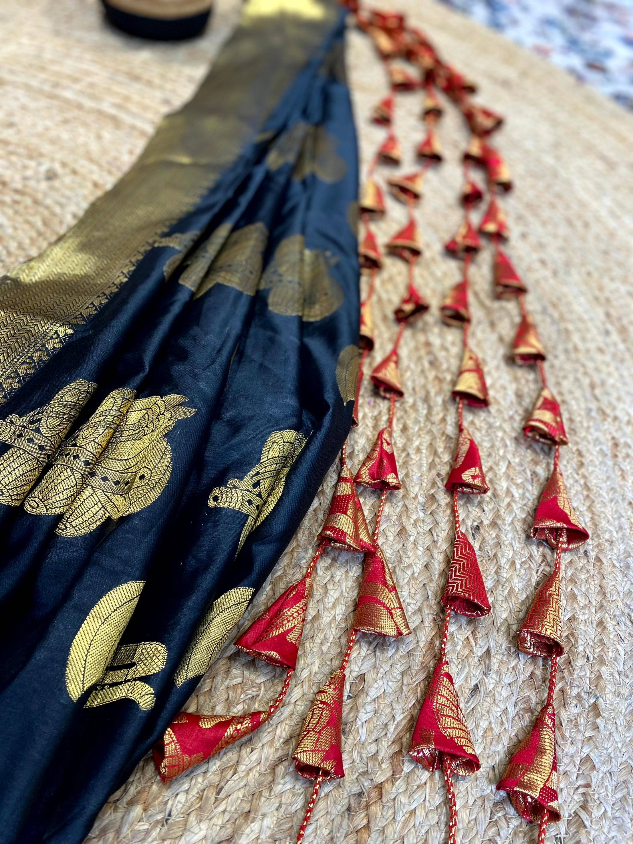 Regal Black Silk Saree