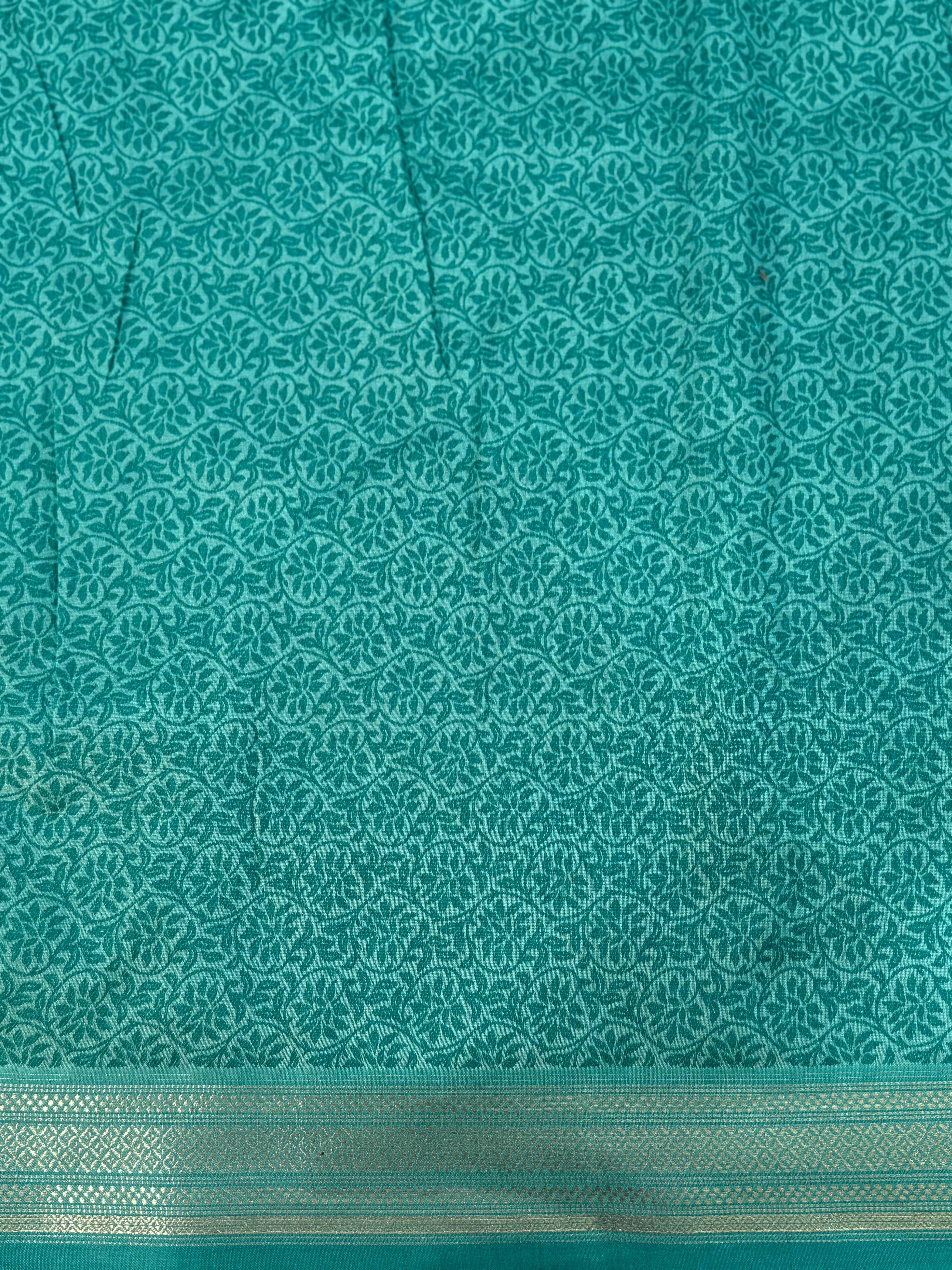 Radiant Sky Blue Gold Zari Tissue Saree