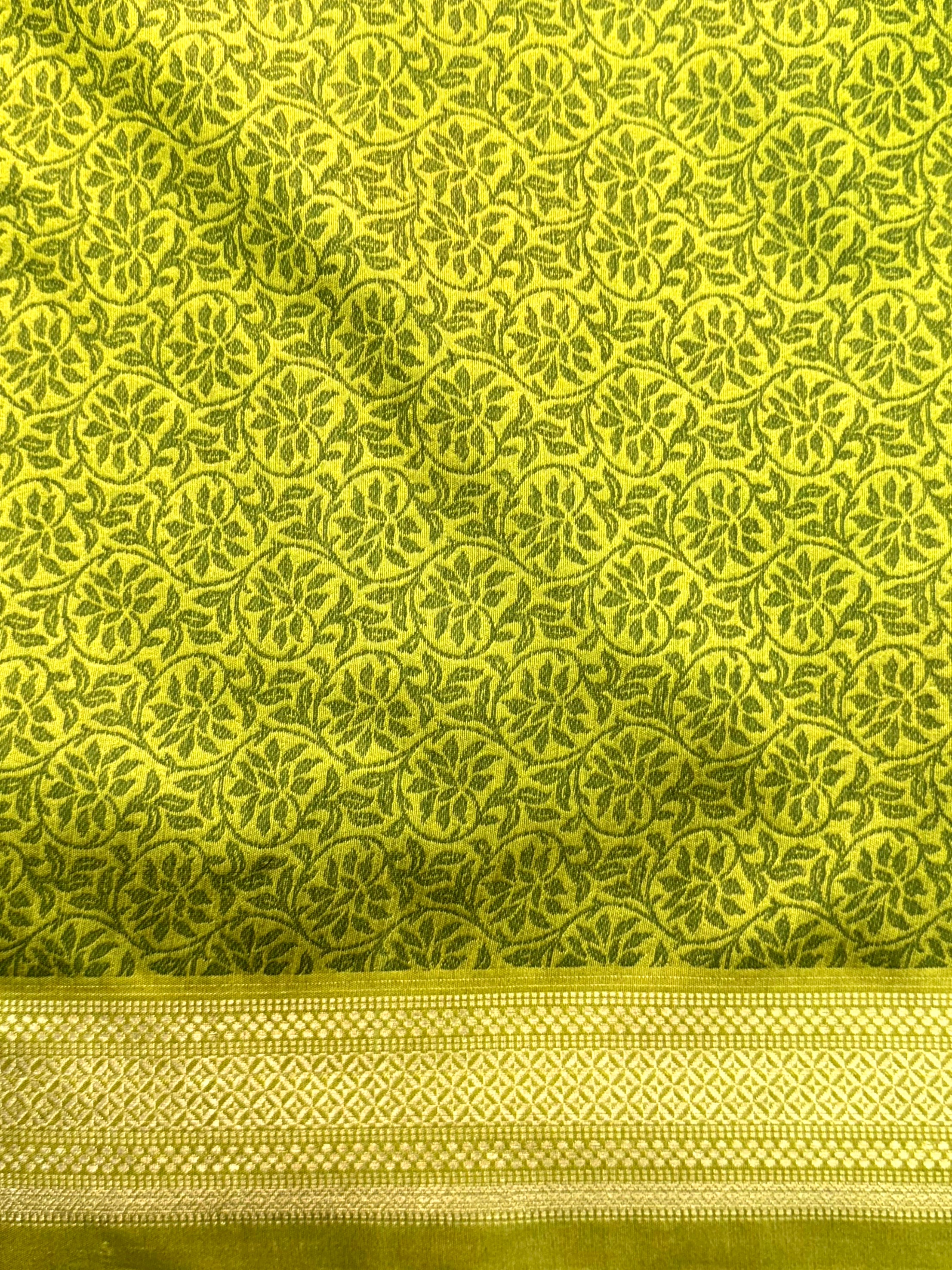 Radiant Green Gold Zari Tissue Saree