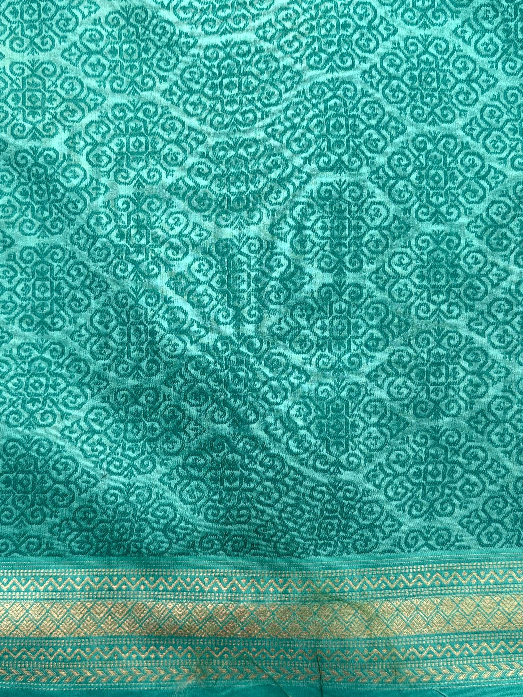 Elegant Sky Blue Gold Zari Tissue Saree